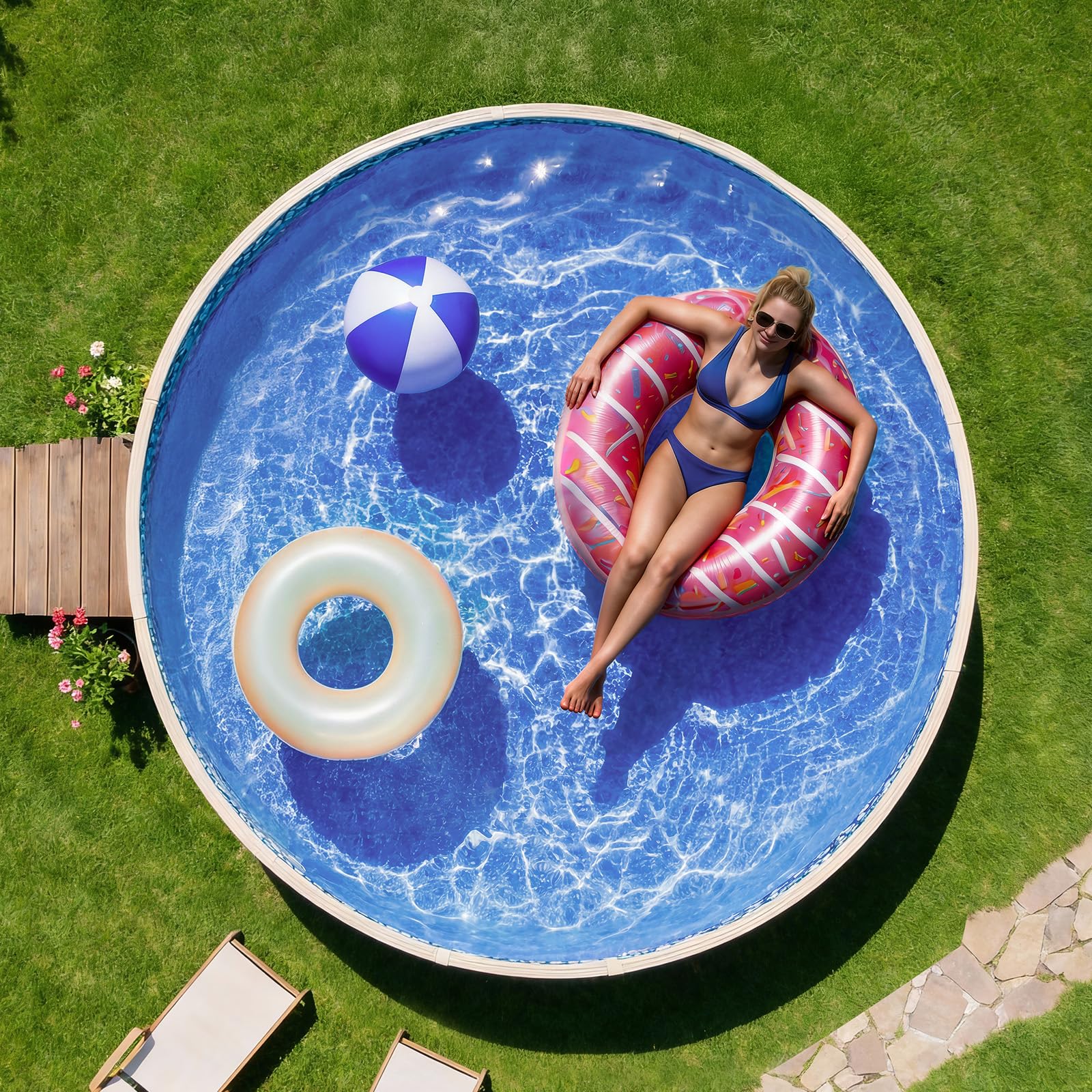 VEVOR 10 ft Round Stock Tank Pool Liner, Overlap Swimming Pool Liner for 27.5 in Wall Height, Extra Thick Heavy Gauge Vinyl, Easy Install with Leak-Proof Patches, Designed for Steel Sided Above-Ground - Image 3