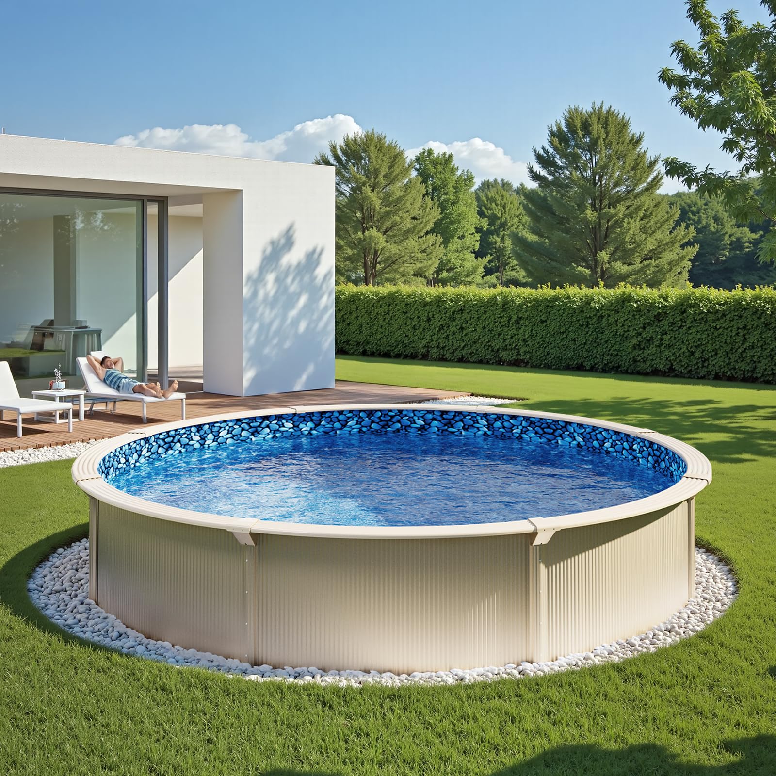 VEVOR 18-ft Round Above Ground Pool Liner, Overlap Pool Liners, Standard Gauge Vinyl, 48-to-54inch Wall Height, Designed for Steel Sided Above-Ground Swimming Pools - Image 3
