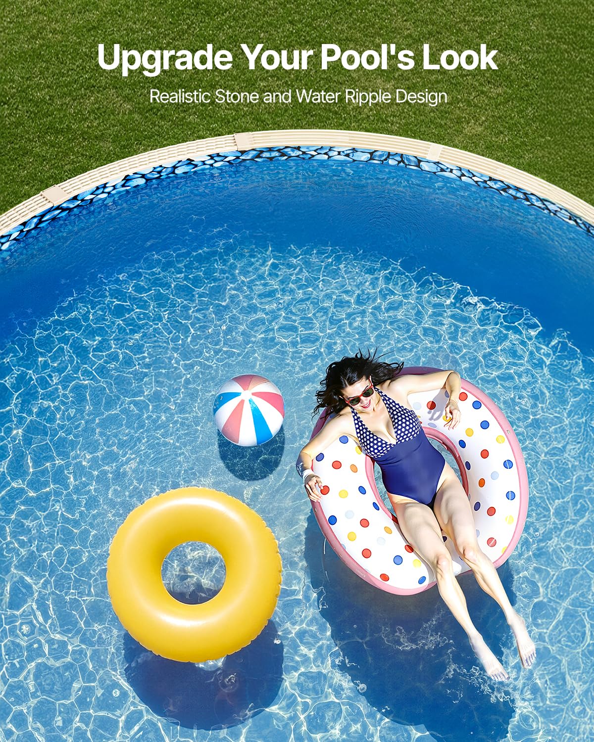 VEVOR 18-ft Round Above Ground Pool Liner, Overlap Pool Liners, Standard Gauge Vinyl, 48-to-54inch Wall Height, Designed for Steel Sided Above-Ground Swimming Pools - Image 5
