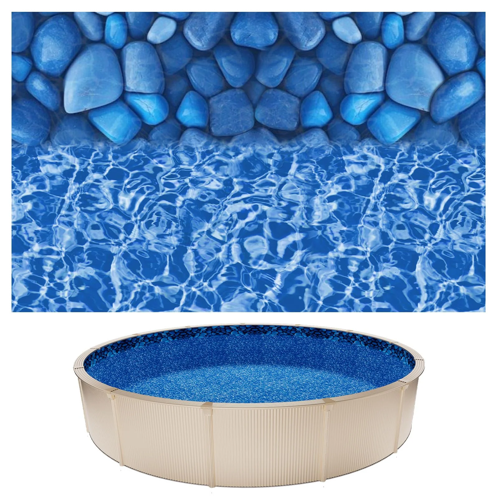VEVOR 18-ft Round Above Ground Pool Liner, Overlap Pool Liners, Thickend Upgraded Gauge Vinyl, 48-to-54inch Wall Height, Designed for Steel Sided Above-Ground Swimming Pools
