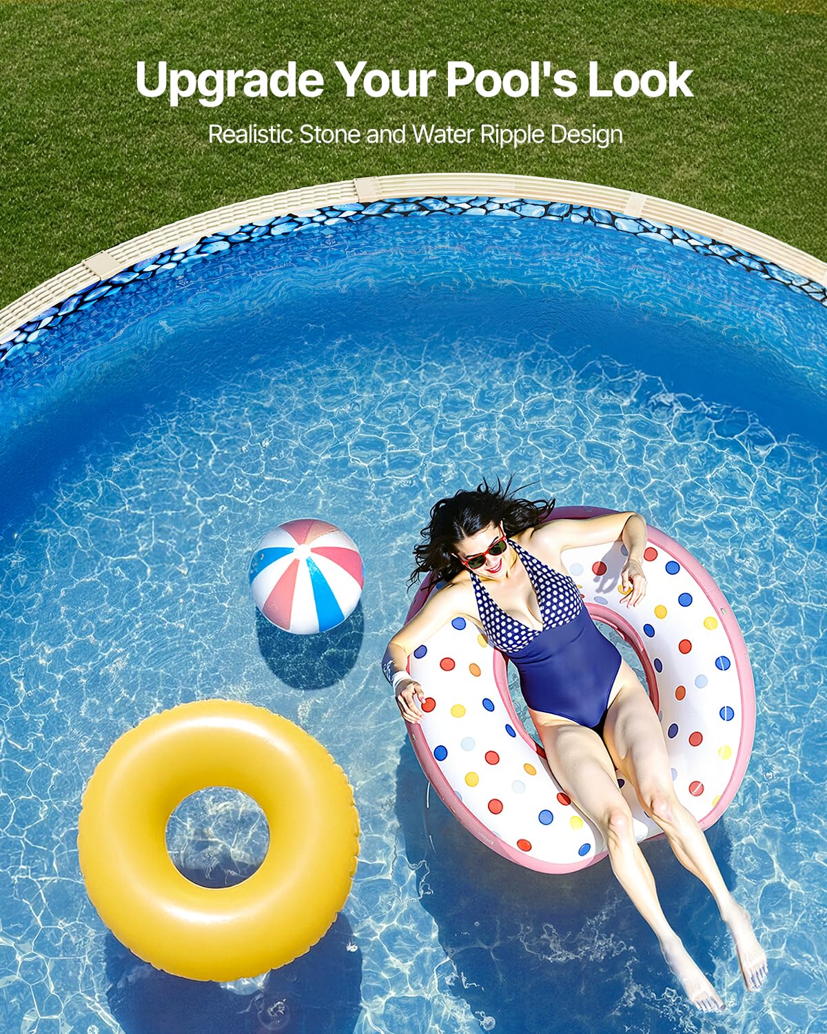 VEVOR 8-ft Round Above Ground Pool Liner, Overlap Pool Liners, Standard Gauge Vinyl, 48-to-54inch Wall Height, Designed for Steel Sided Above-Ground Swimming Pools - Image 5