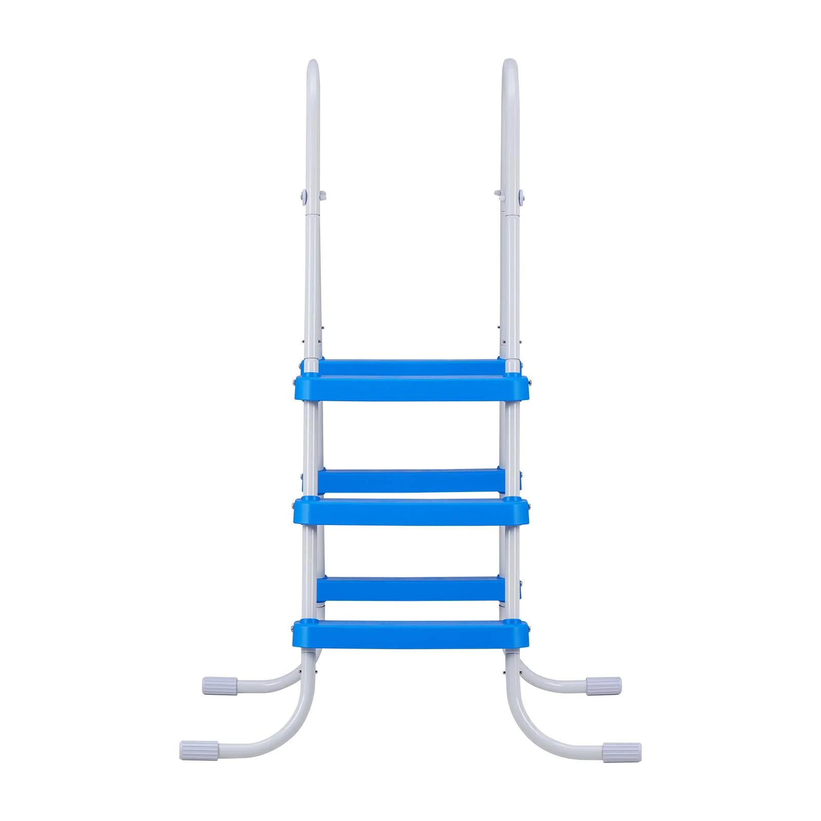 VEVOR Above Ground Pool Ladder, 3-Step Steel A-Frame Swimming Pool Stairs for 36 in High Wall, 300 lbs Capacity Entry/Exit Steps with Secure Non-Slip Sturdy Wide Step, Easy Setup, White & Blue - Image 2