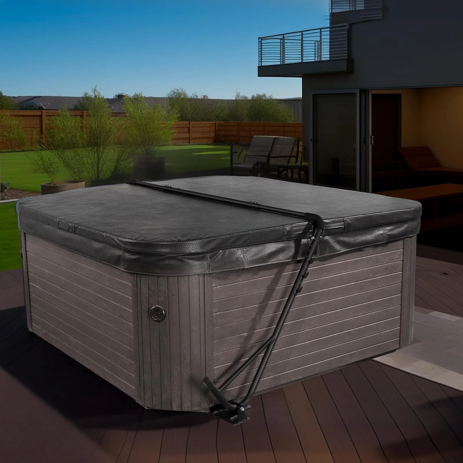 VEVOR Hot Tub Cover Lift, Spa Cover Lift, Height 31.5" - 41.3" Width 57" - 92.5" Adjustable, Installed Underneath on Both Sides, Suitable for Various Sizes of Rectangular Bathtubs, Hot Tubs, Spa - Image 3
