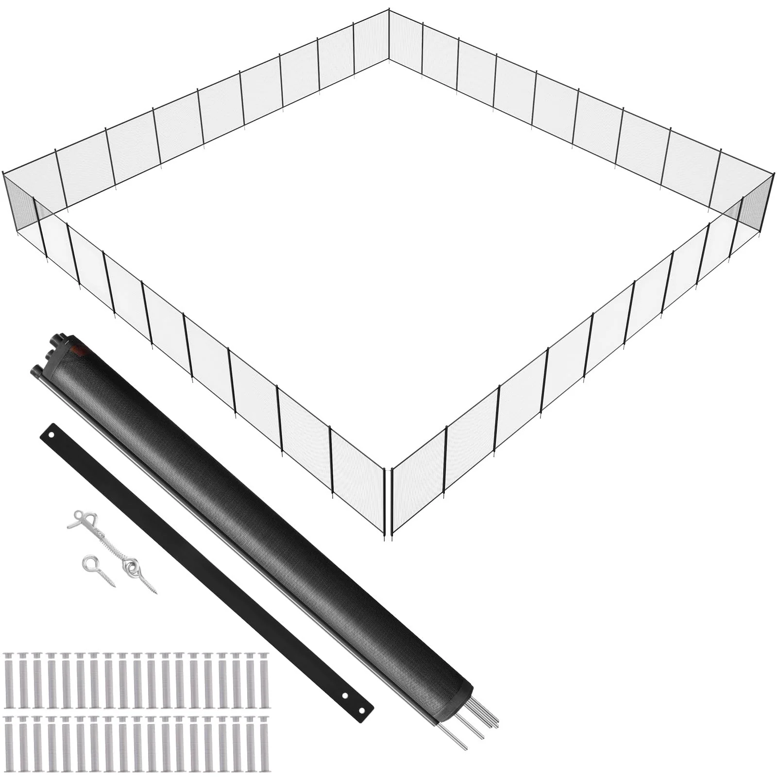VEVOR Pool Fence, 4 x 108 FT Pool Fences for Inground Pools, Removable Safety Pool Fencing, Easy DIY Installation Swimming Pool Fence, 340gms Teslin PVC Pool Fence Mesh Protects Kids and Pets