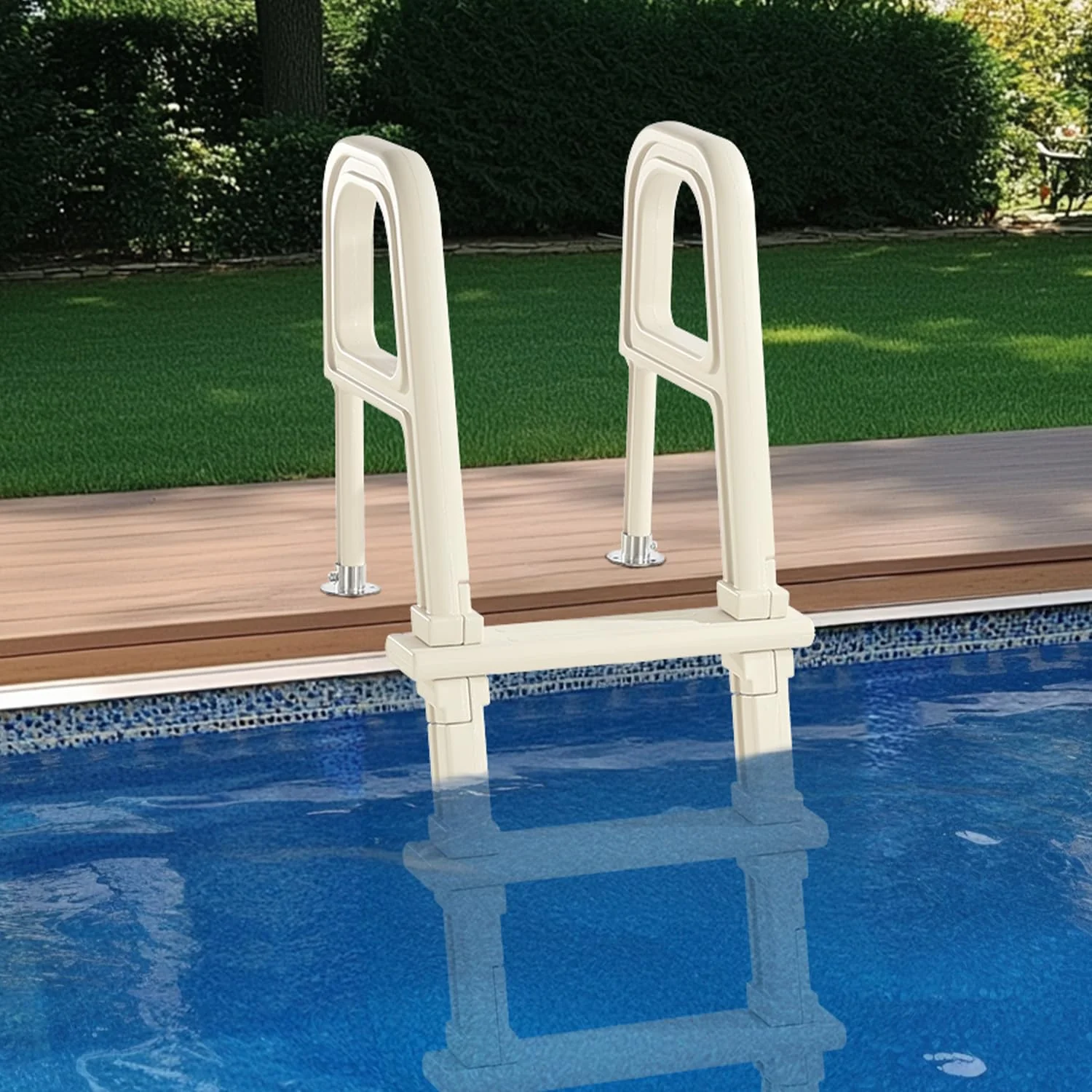 VEVOR Swimming Pool Ladder, 75°Inclined 5-Step Double Handrails Stair, Non-Slip Heavy Duty Steps, Load Capacity 300 lb, for 48-54 in Inground & Above-Ground Pools of Any Deck Surface Indoor & Outdoor - Image 6