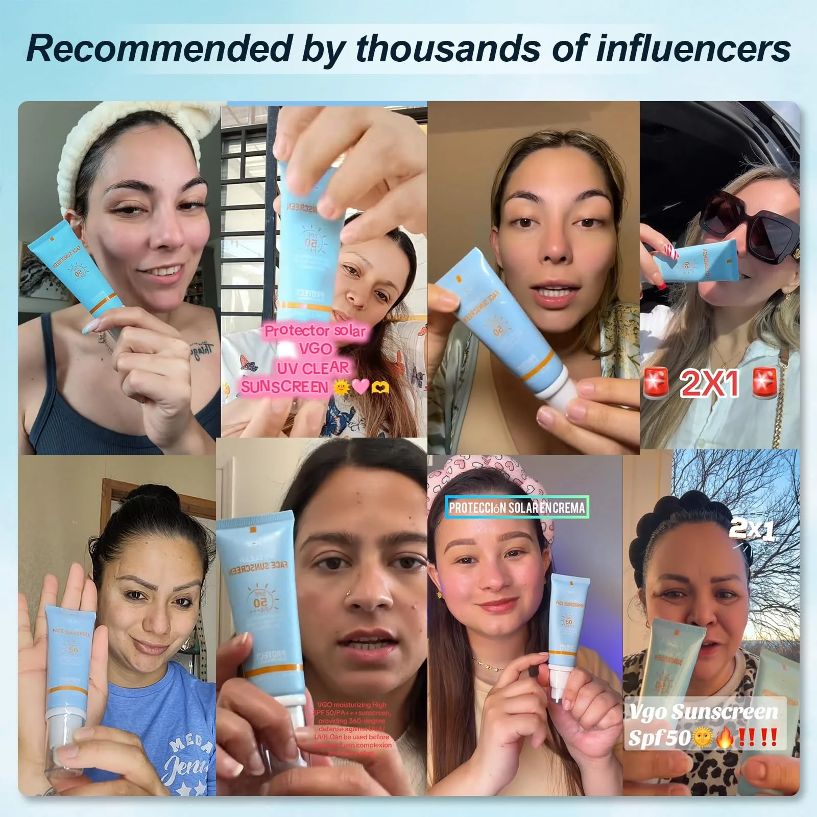 VGO Mineral Sunscreen for Face, Reef Safe Sunscreen, Oil-Free Face Moisturizer with SPF 50, Broad-Spectrum UVA/UVB Protection, Lightweight, Non-Comedogenic, Travel Size (1 pack) - Image 4