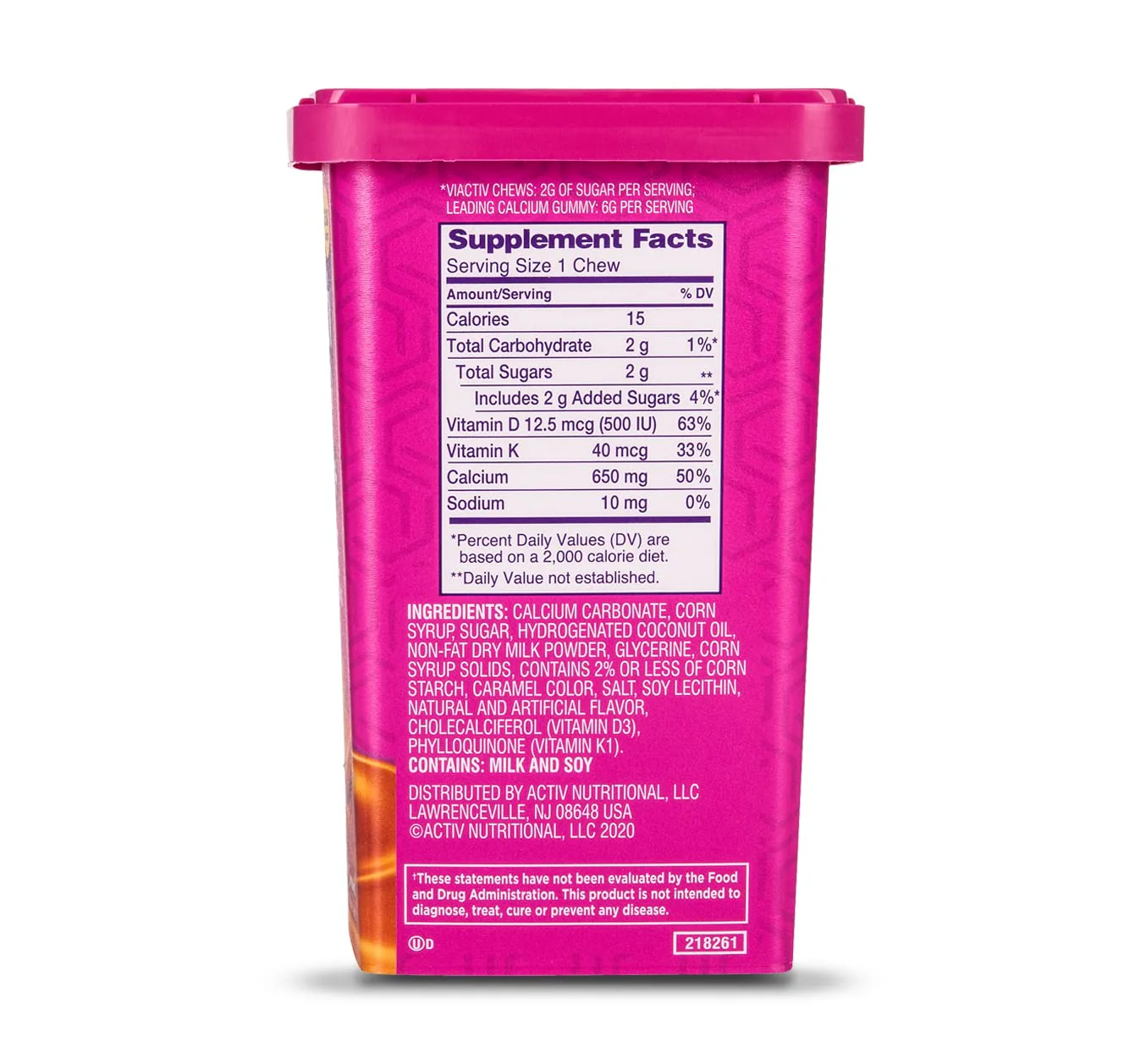 Viactiv Max Formula Calcium +Vitamin D3 Supplement for Bone Health, Rich Caramel, 100 Soft Chews - 6 Pack - Image 5