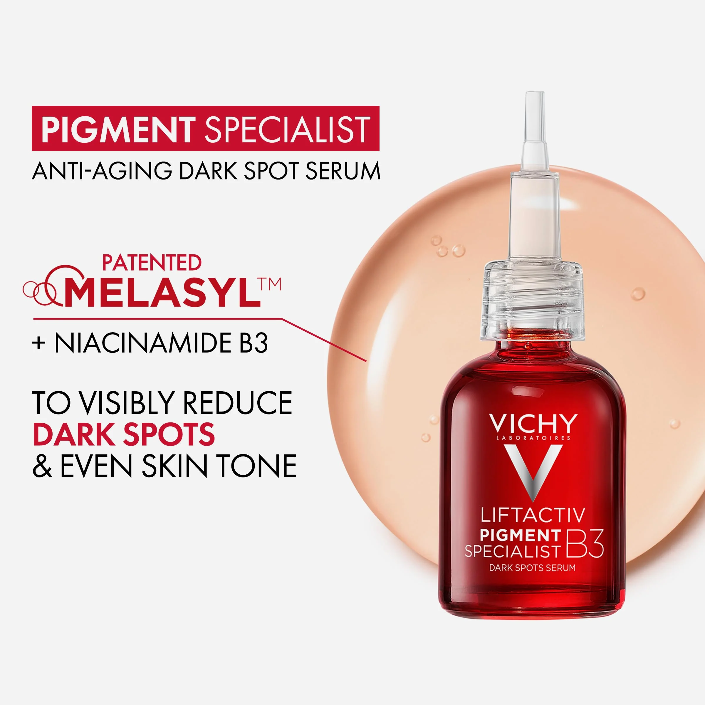 Vichy LiftActiv B3 Serum, 8% Niacinamide + Melasyl + Glycolic Acid, Anti-Aging Dark Spot Corrector for Uneven Skin Tone, Lightweight Face Serum for Women & Men, Non-Sticky - Image 10