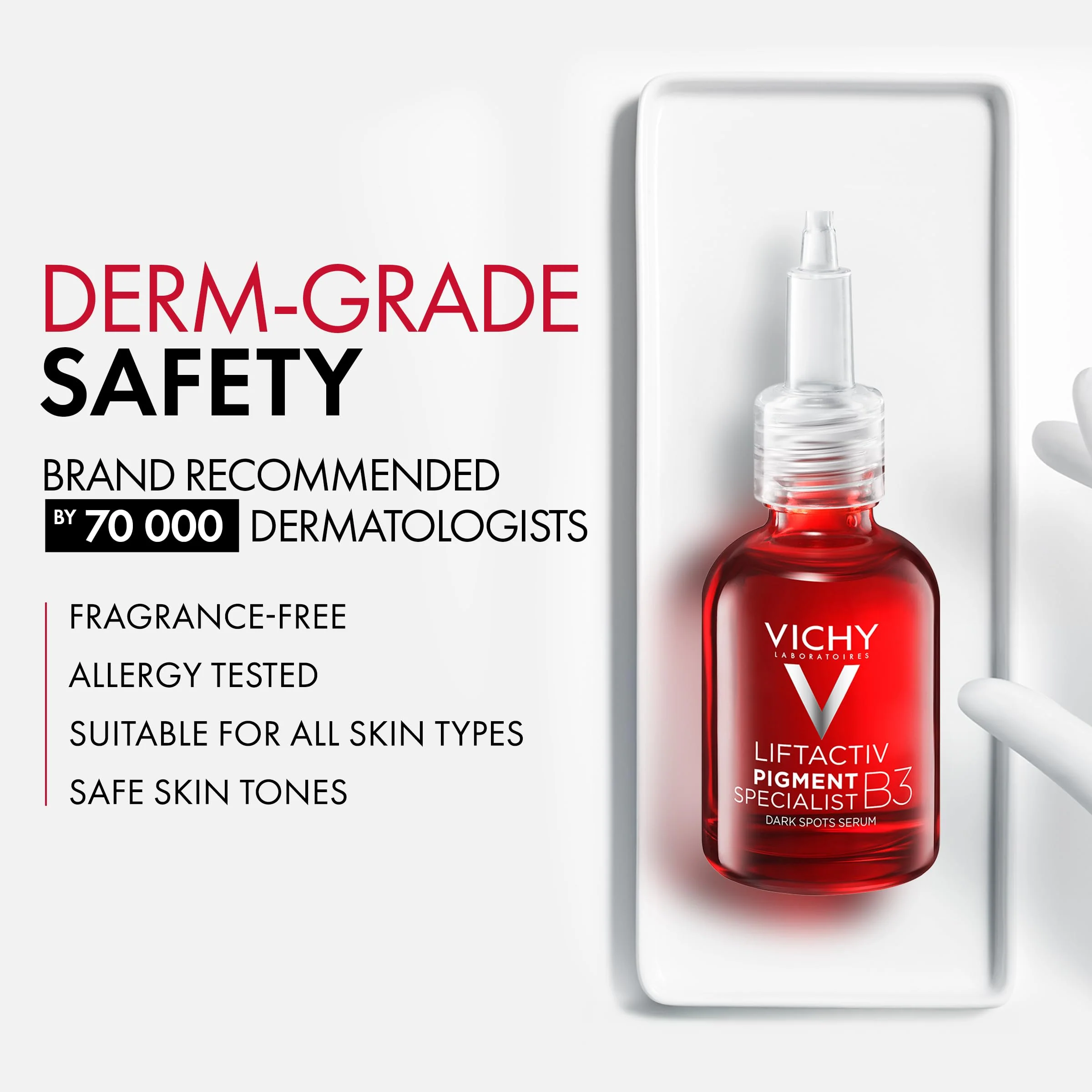 Vichy LiftActiv B3 Serum, 8% Niacinamide + Melasyl + Glycolic Acid, Anti-Aging Dark Spot Corrector for Uneven Skin Tone, Lightweight Face Serum for Women & Men, Non-Sticky - Image 6