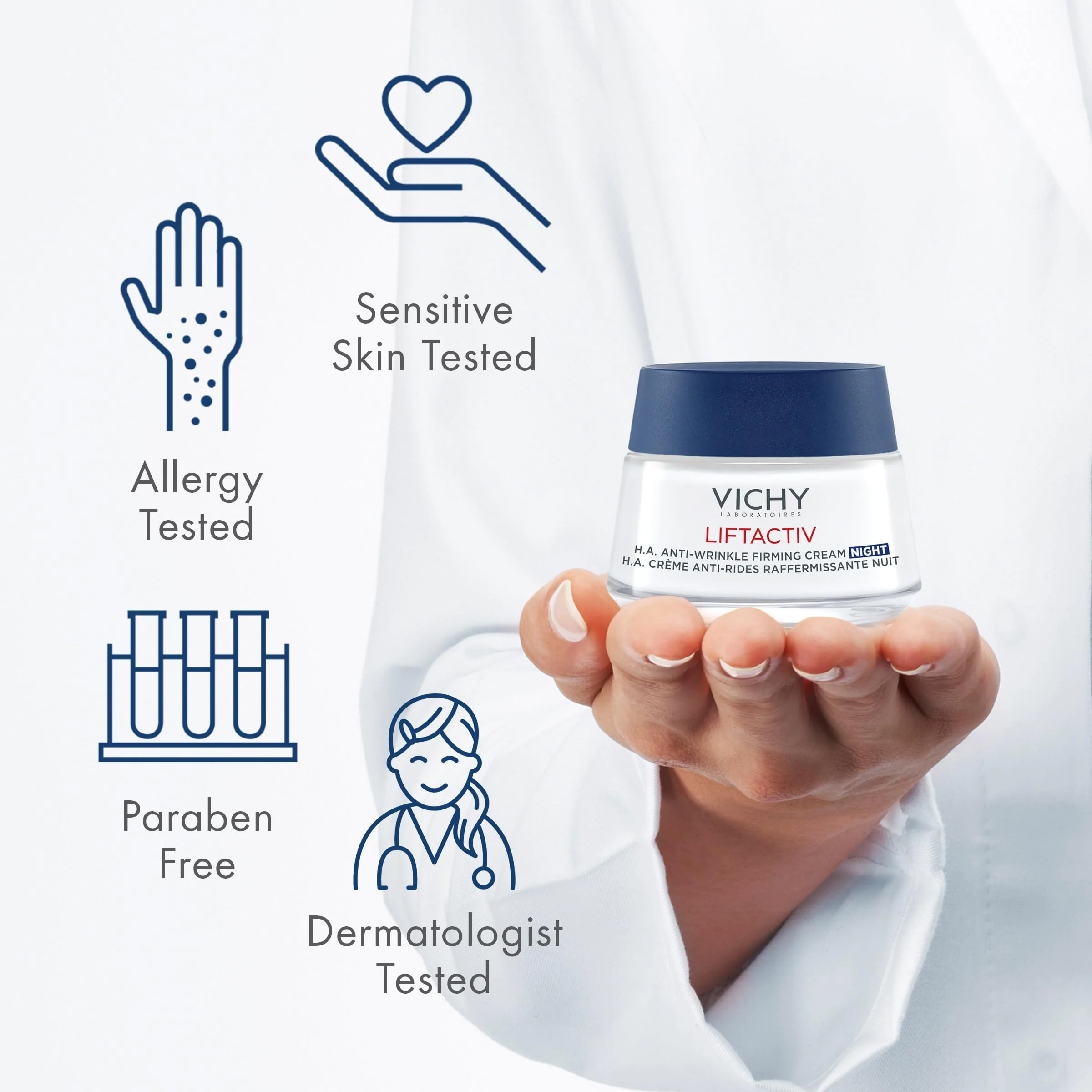 Vichy LiftActiv Supreme Night Cream, Anti Aging Face Cream with Vitamin C and Rhamnose to Firm and Brighten, Suitable for Sensitive Skin - Image 5
