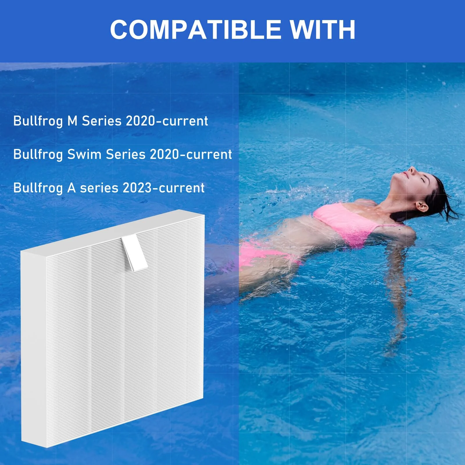 Vickmons 10-00814 Hot Tub Spa Flat Filters Compatible with Bullfrog M Series M6 M7 M8 M9, Swim Series S150 S180XD S200 and A Series A5 A6 A7 A8 A9 (2023 to Present), Pack of 4 - Image 6