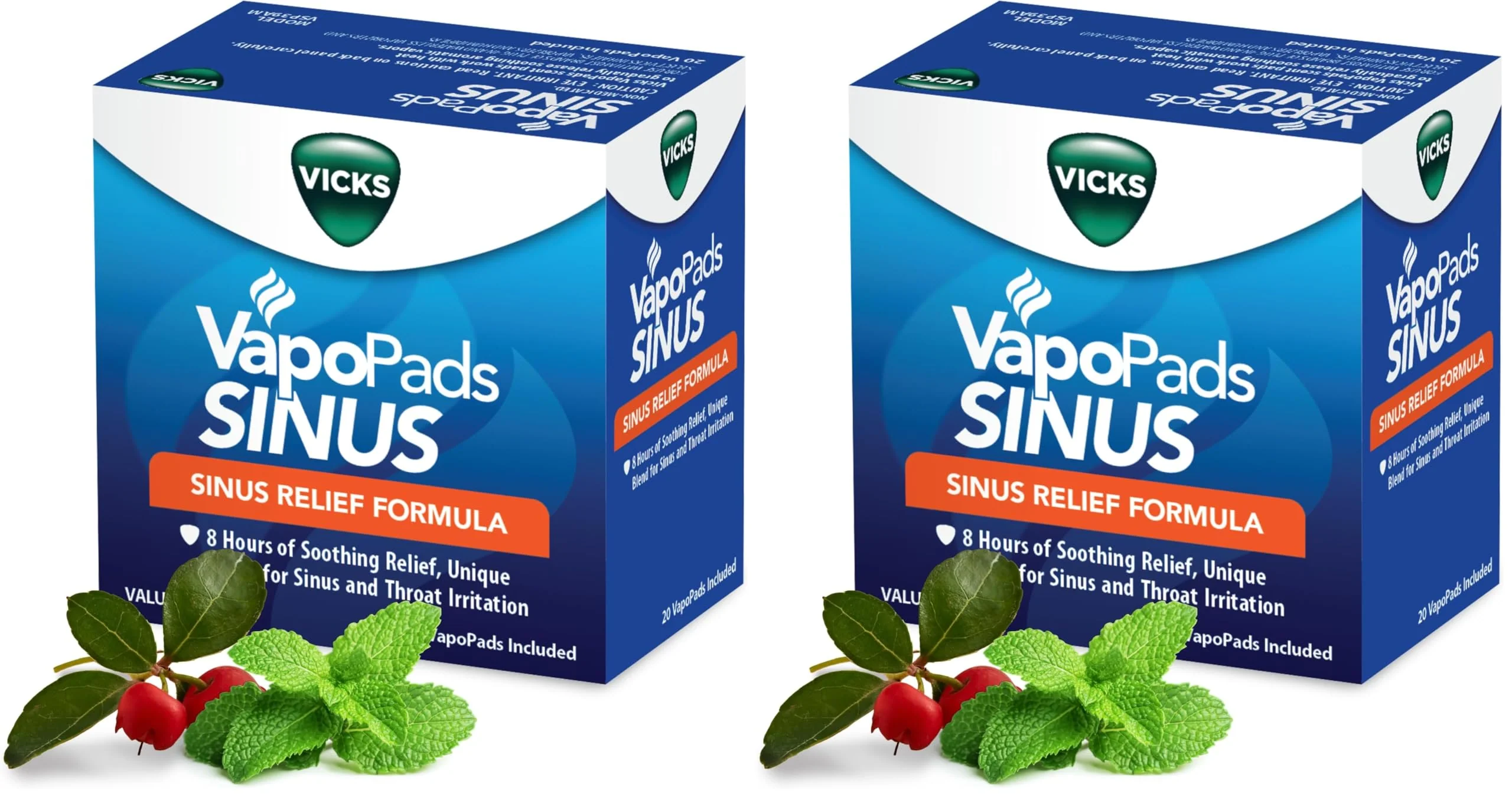 Vicks VapoPads Sinus Relief Formula - Vapor Pads Refill Humidifiers and Steam Inhalers, Scent Pads for Sinus Congestion and Throat Irritation, 40-Pack, Box Color May Vary