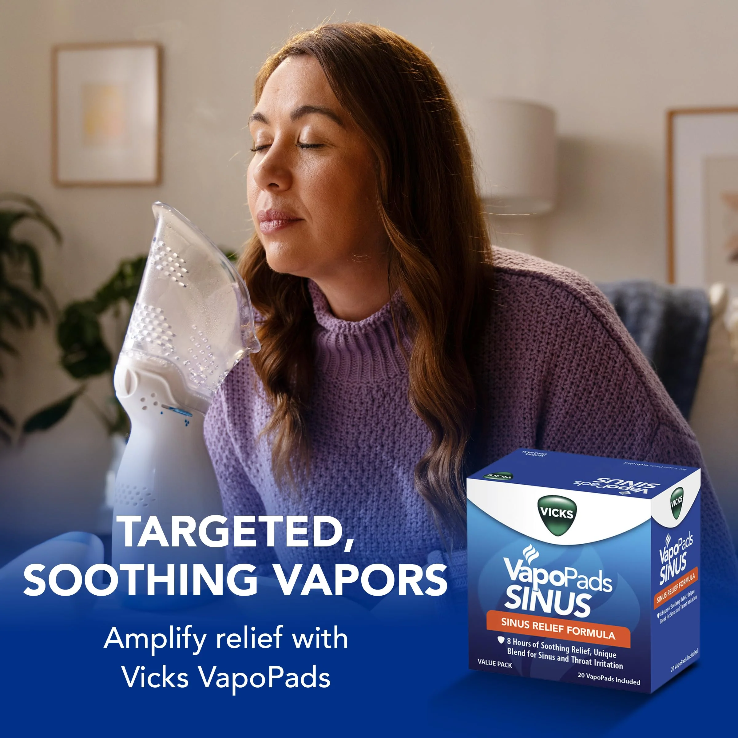 Vicks VapoPads Sinus Relief Formula - Vapor Pads Refill Humidifiers and Steam Inhalers, Scent Pads for Sinus Congestion and Throat Irritation, 40-Pack, Box Color May Vary - Image 3