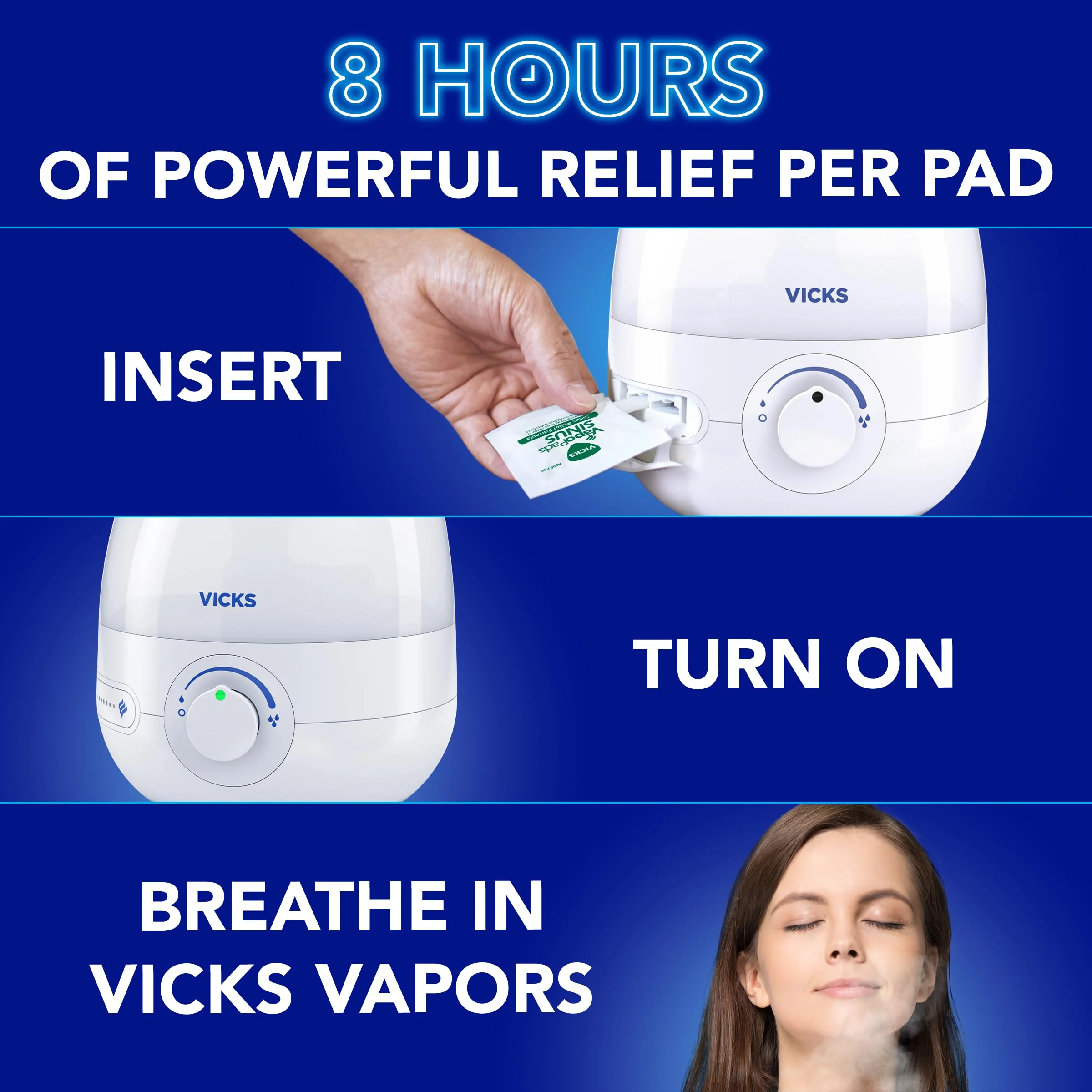 Vicks VapoPads Sinus Relief Formula - Vapor Pads Refill Humidifiers and Steam Inhalers, Scent Pads for Sinus Congestion and Throat Irritation, 40-Pack, Box Color May Vary - Image 5