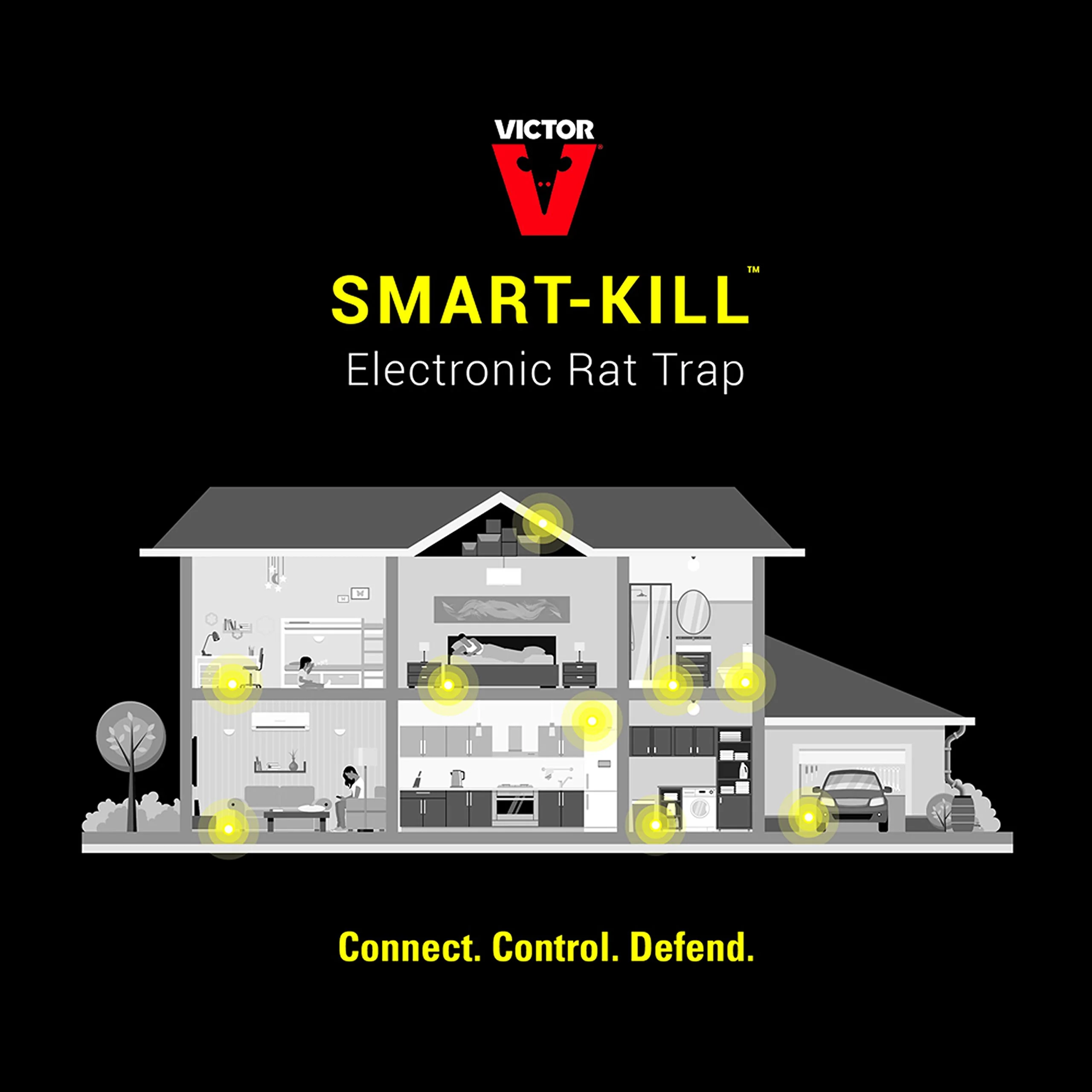 Victor M2-2P M2 Smart-Kill Wi-Fi Electronic Rat Trap-2 Pack, Black - Image 5
