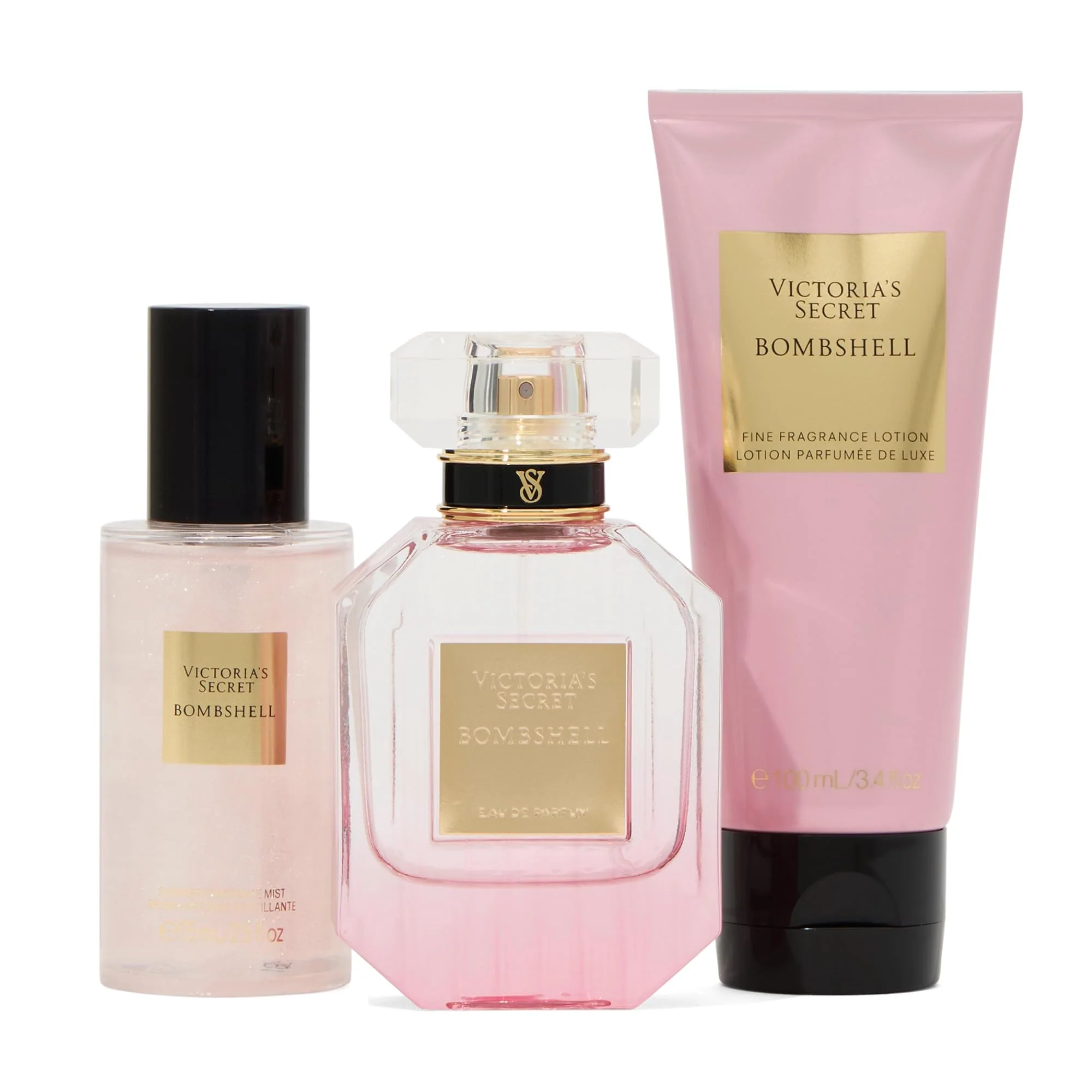 Victoria's Secret Bombshell 3 Piece Luxe Fragrance Gift Set: 1.7 oz. Eau de Parfum, Travel Lotion & Shimmer Mist - Image 4