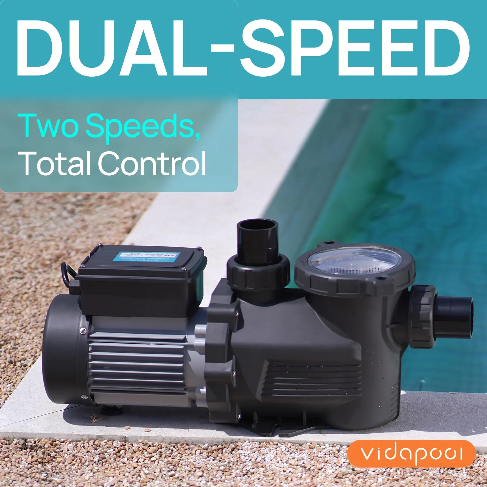 VIDAPOOL In/Above Ground Pool Pump Self Primming High Flow,Matta Black - Image 6