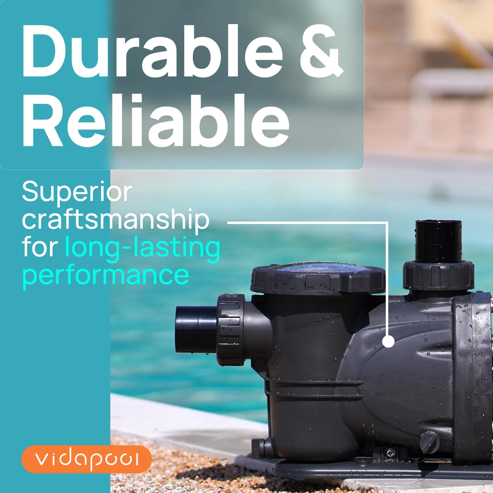 VIDAPOOL In/Above Ground Pool Pump Self Primming High Flow,Matta Grey - Image 4