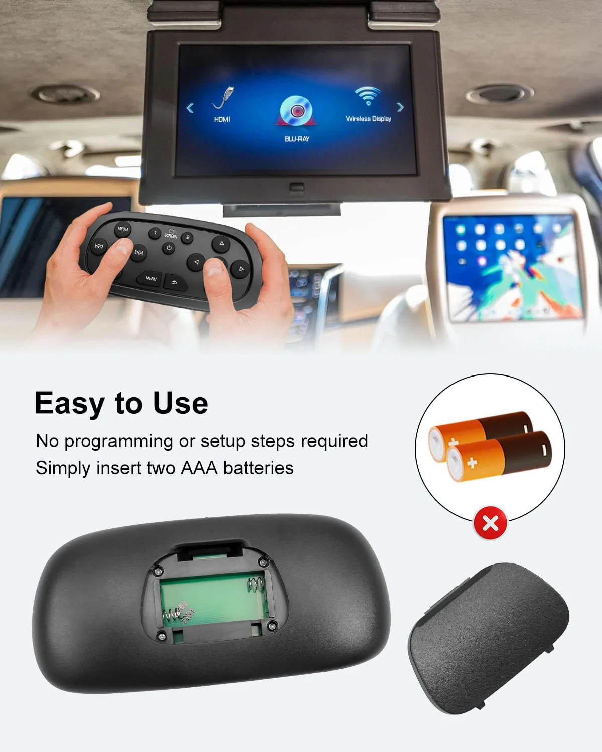 Video Remote Control Fits for GMC Yukon Sierra Chevrolet Tahoe Suburban Silverado Cadillac SRX Escalade ESV 2015-2021, DVD Player Remote Control Replace 84012998 23432163 - Image 6