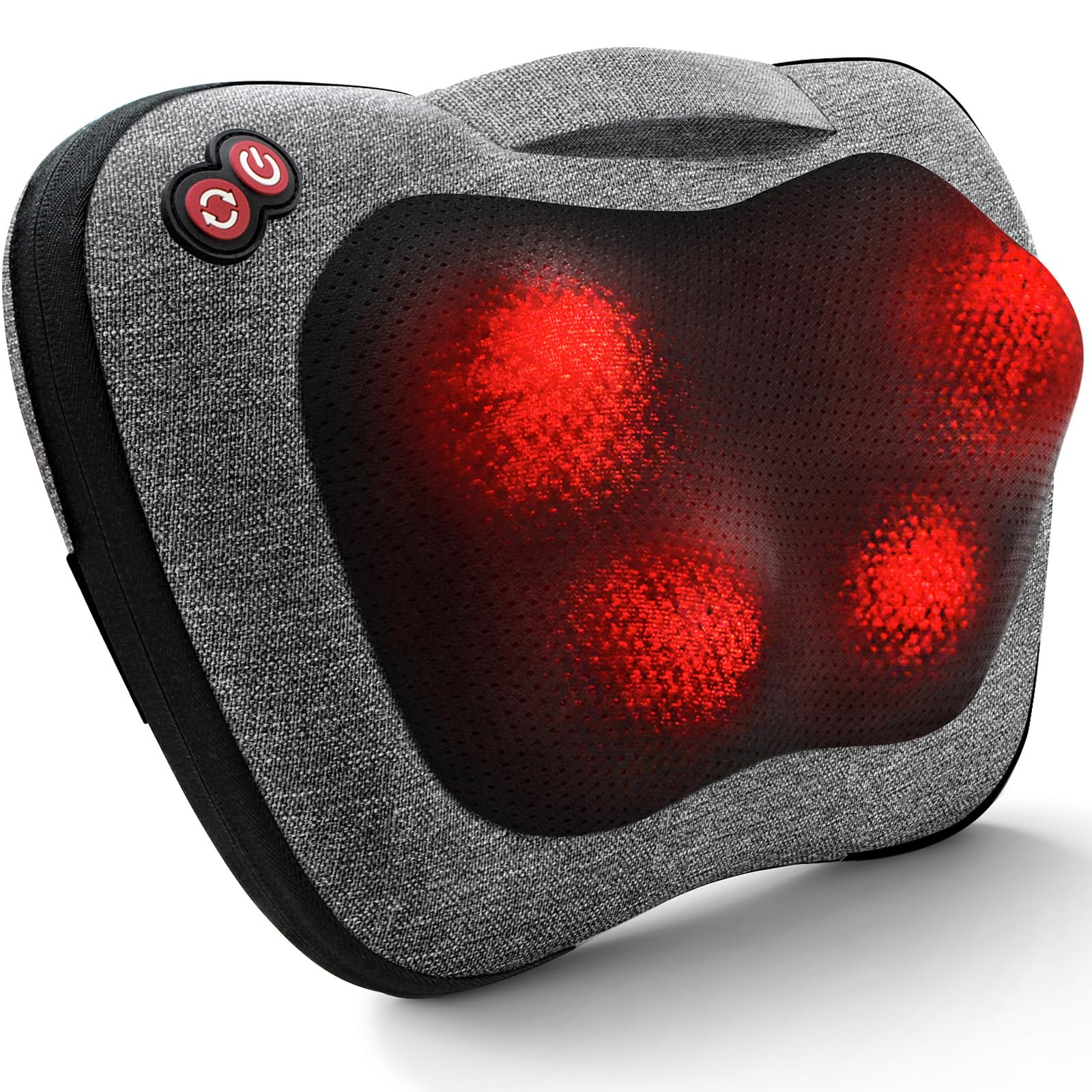 VIKTOR JURGEN Shiatsu Back Massager with Heat, Mothers Day Gifts for Mom, Dad, Women, Men, Deep Tissue Massage for Neck, Shoulder, Upper & Lower Back Pain Relief, Electric Kneading 3D Massage Pillow