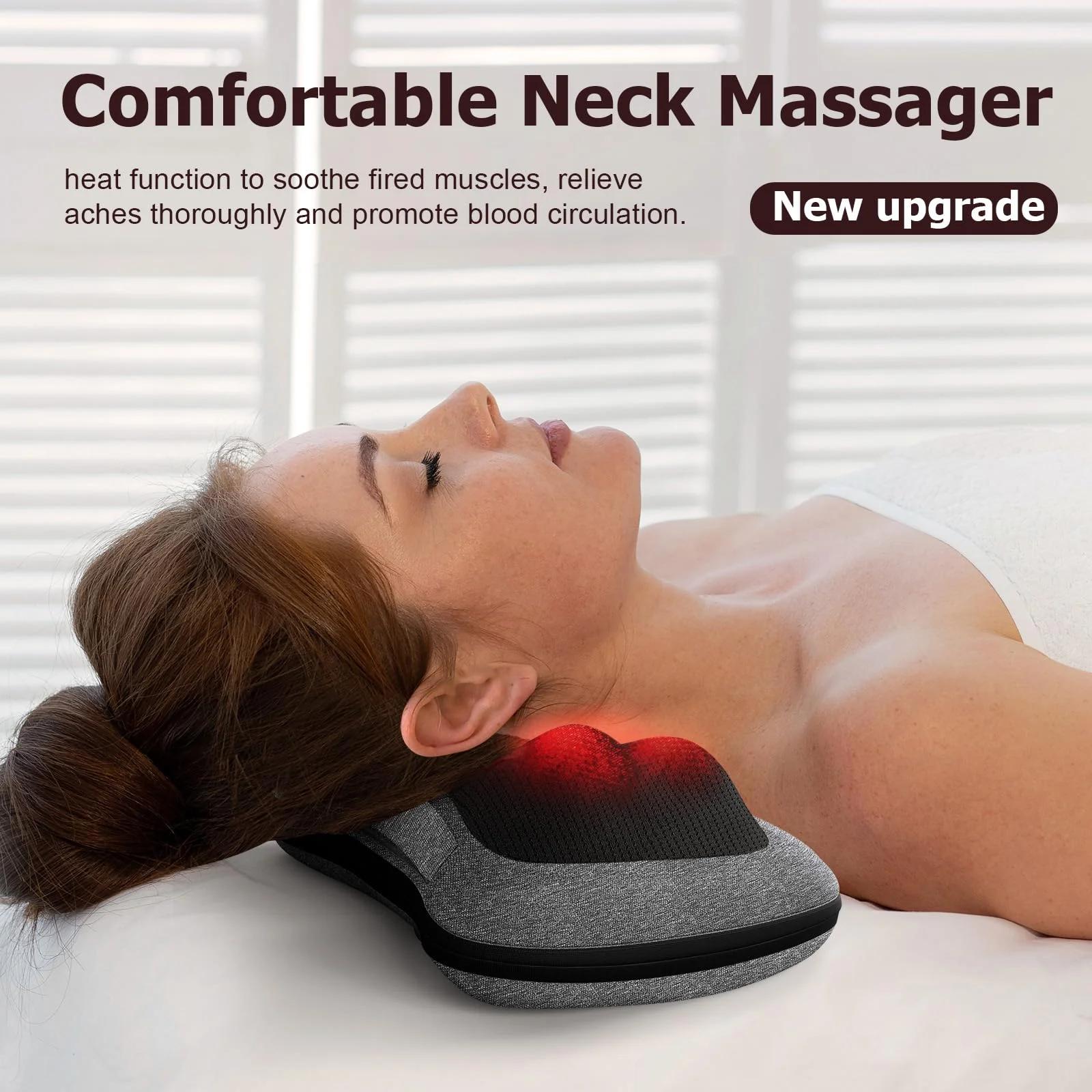 VIKTOR JURGEN Shiatsu Back Massager with Heat, Mothers Day Gifts for Mom, Dad, Women, Men, Deep Tissue Massage for Neck, Shoulder, Upper & Lower Back Pain Relief, Electric Kneading 3D Massage Pillow - Image 2