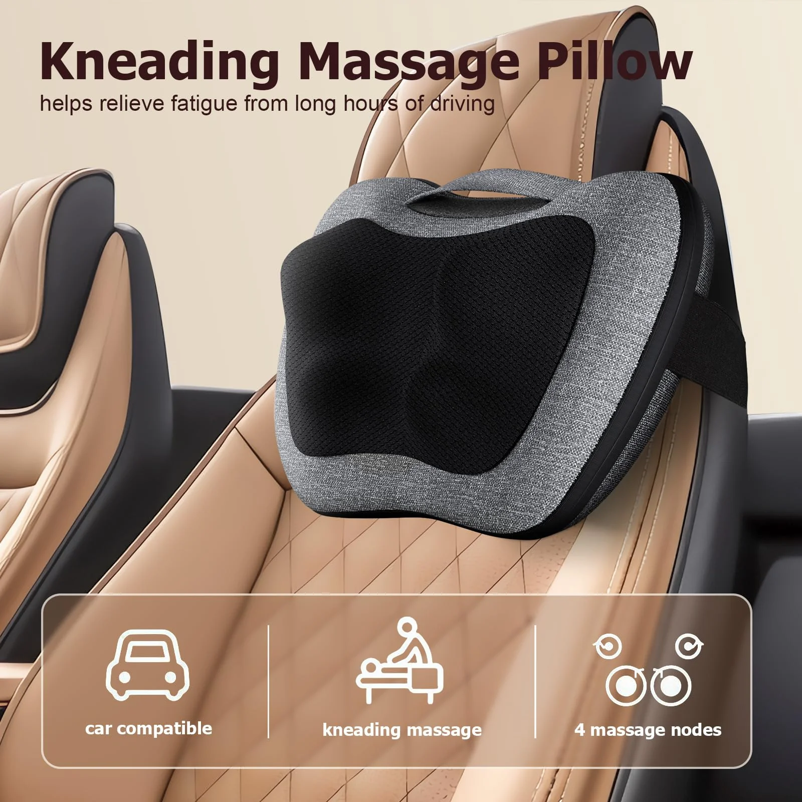 VIKTOR JURGEN Shiatsu Back Massager with Heat, Mothers Day Gifts for Mom, Dad, Women, Men, Deep Tissue Massage for Neck, Shoulder, Upper & Lower Back Pain Relief, Electric Kneading 3D Massage Pillow - Image 4