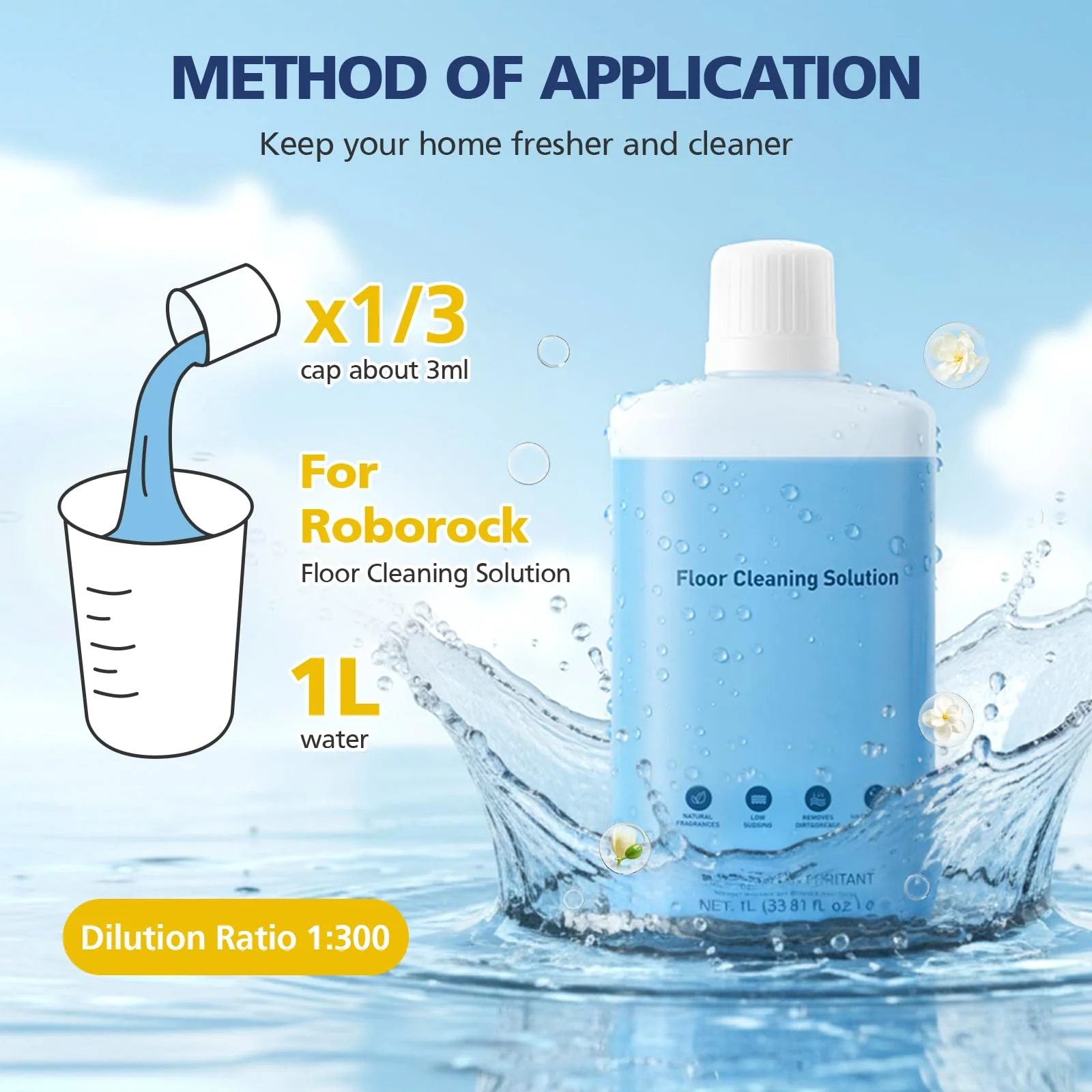 VILLAPOOL Floor Cleaning Solution Compatible with Roborock Robot Vacuums & Wet Dry Vacuums, Deep Cleaning Formula for Hardwood, Tile & Laminate Floors, Gentle and Powerful, 1L (33.8 fl oz) - Image 8