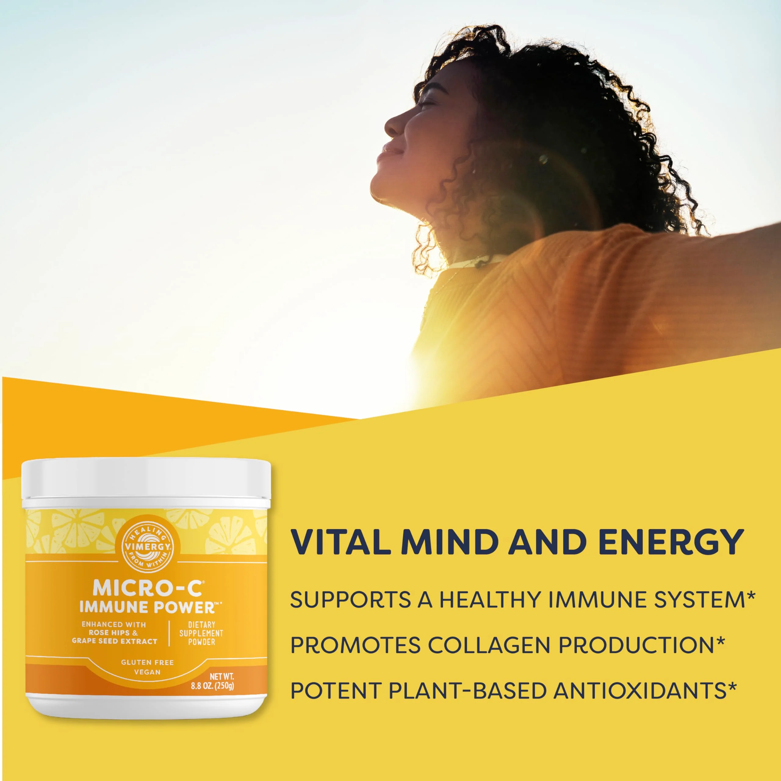 Vimergy Micro-C Immune Power TM *- 250g– 69 Servings – 2000mg/serving – Gentle Form – Antioxidant Phytonutrients – Immune & Nerve Support – Benefits Bone & Cartilage – Gluten-Free – Kosher – Vegan - Image 6