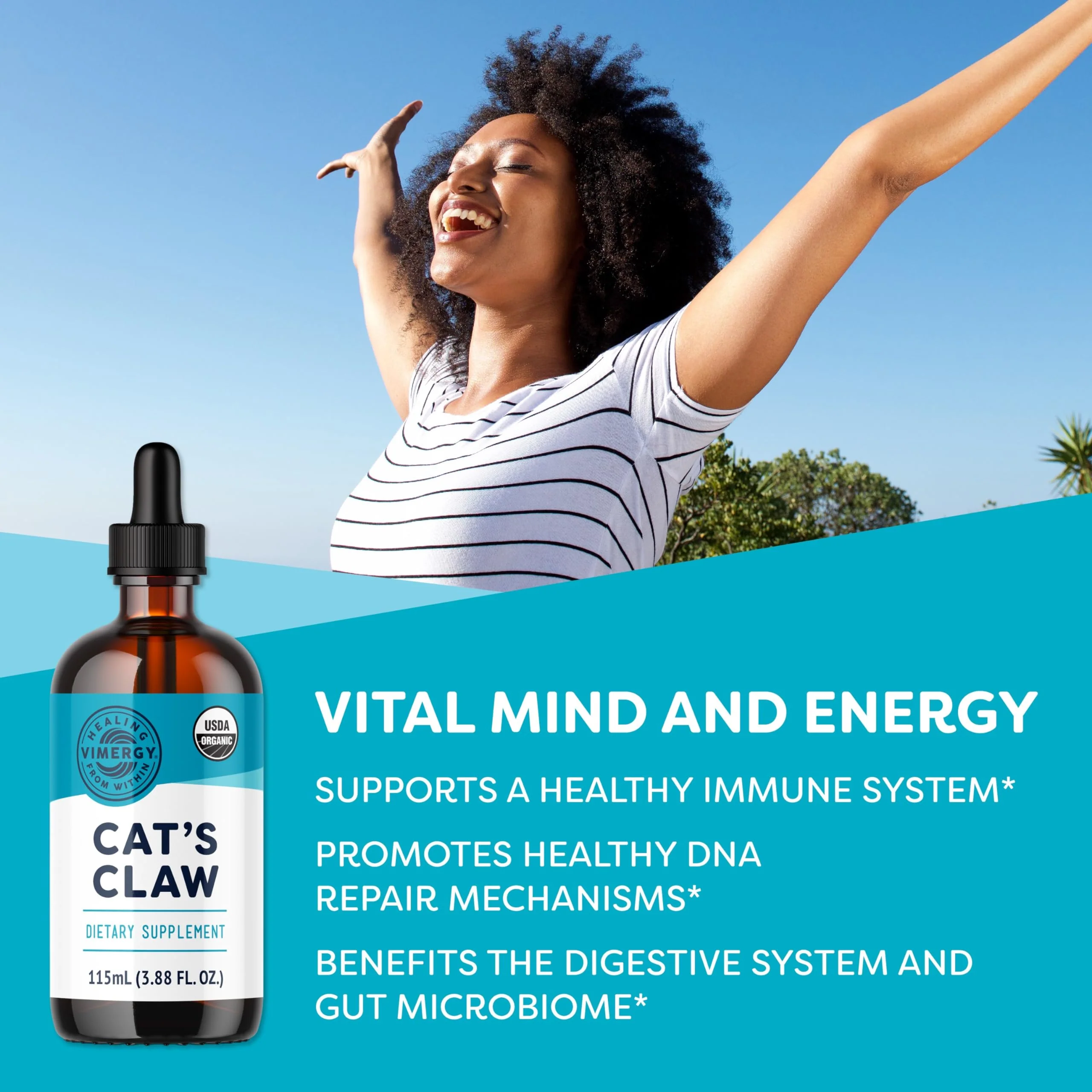 Vimergy USDA Organic Cat’s Claw Liquid – Provides Antioxidant Support* – Benefits The Immune System* – Vegan, Gluten-Free, Non-GMO – 57 Servings (115 mL) - Image 5