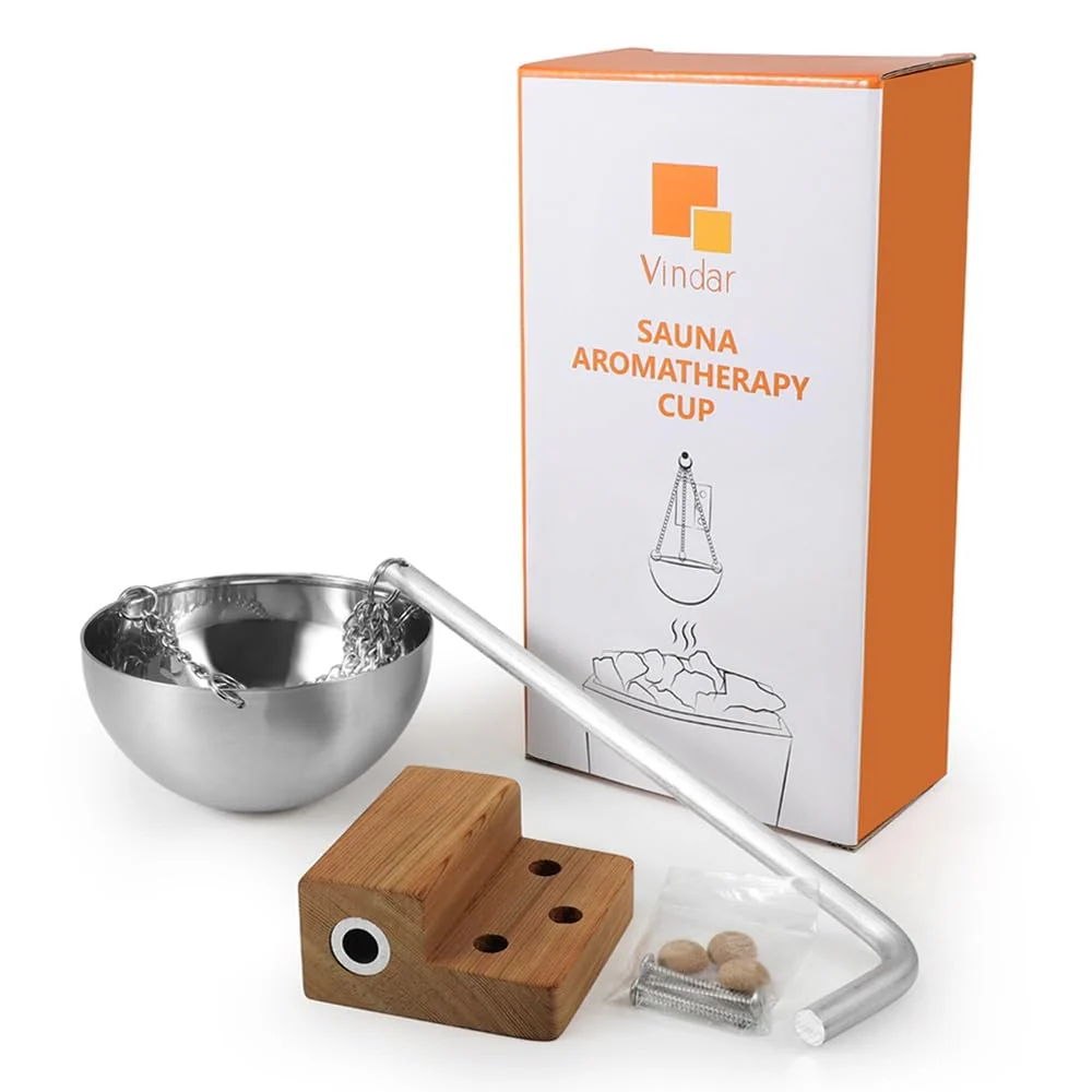 Vindar Red Cedar Sauna Aromatherapy Bowl Sauna Oil Cup Sauna Oil Holder Essential Oil Fragrance Diffuser Bowl for Sauna and Spa - Image 2
