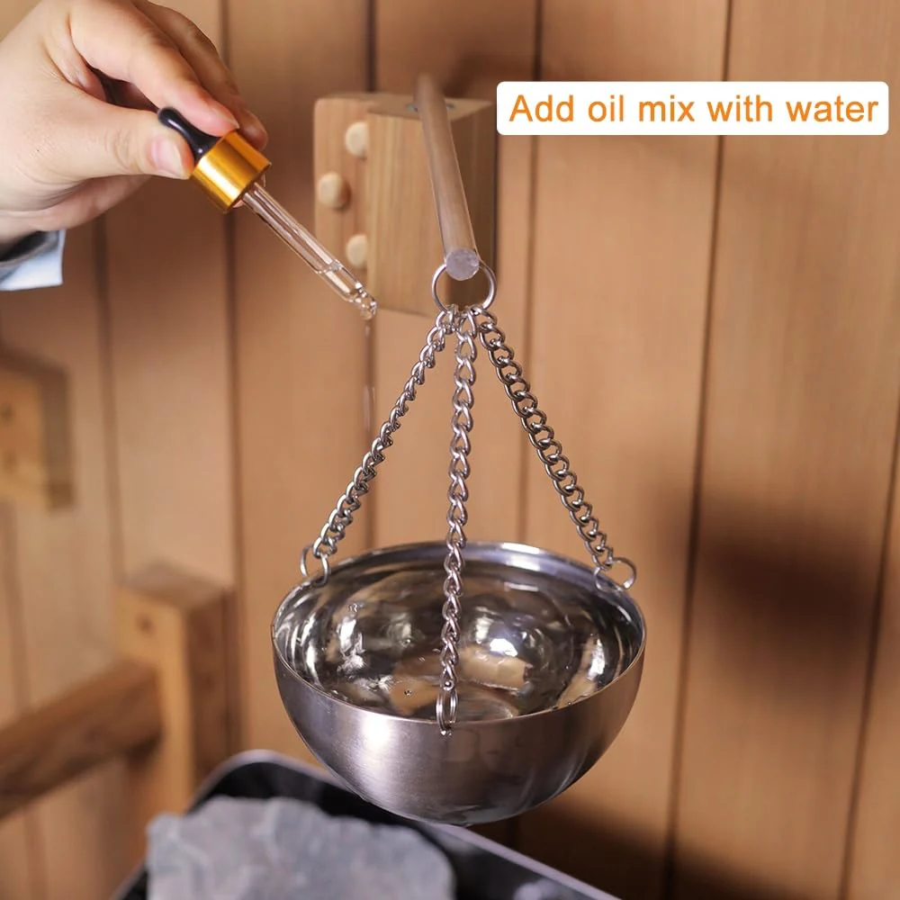 Vindar Red Cedar Sauna Aromatherapy Bowl Sauna Oil Cup Sauna Oil Holder Essential Oil Fragrance Diffuser Bowl for Sauna and Spa - Image 6