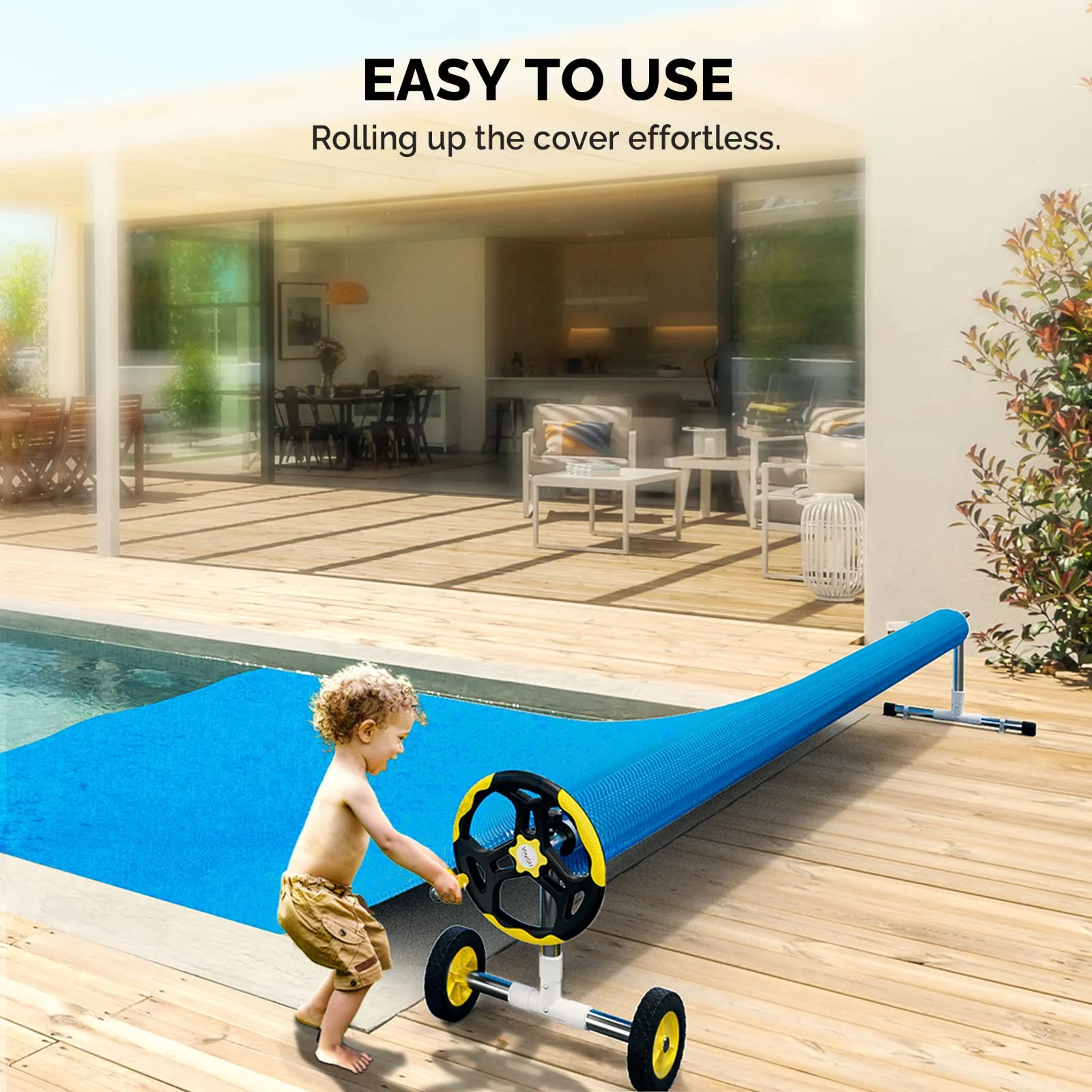 VINGLI Pool Cover Reel Set Solar Pool Cover Reel for Inground Swimming Pool, Aluminum Solar Swimming Inground Cover Blanket Reel (Upgrade) (14 FT) - Image 5