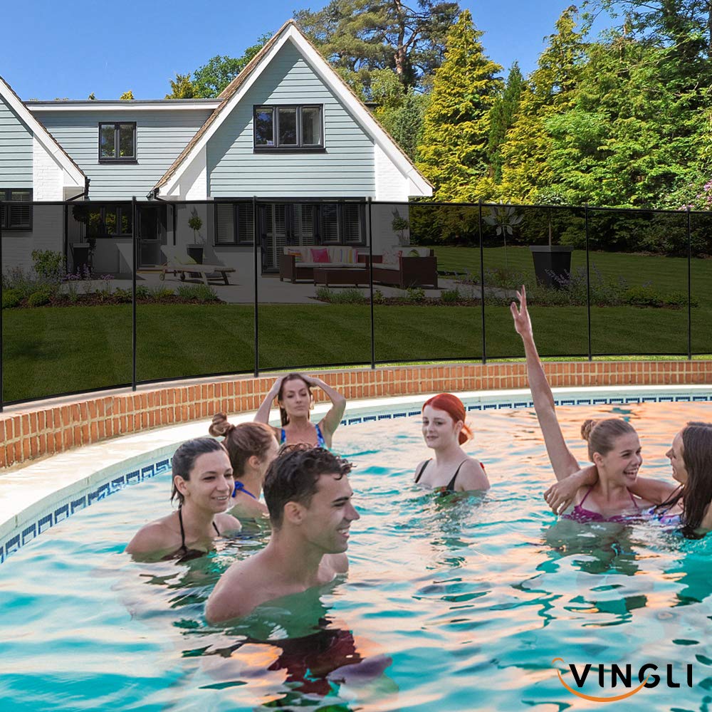 VINGLI Pool Fence 4Ft x 48FtSwimming Pool Fence in Ground Pool Safety Fencing, Black - Image 2