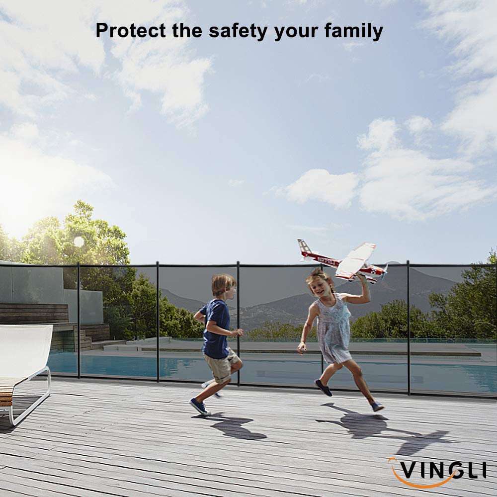 VINGLI Pool Fence 4Ft x 48FtSwimming Pool Fence in Ground Pool Safety Fencing, Black - Image 3