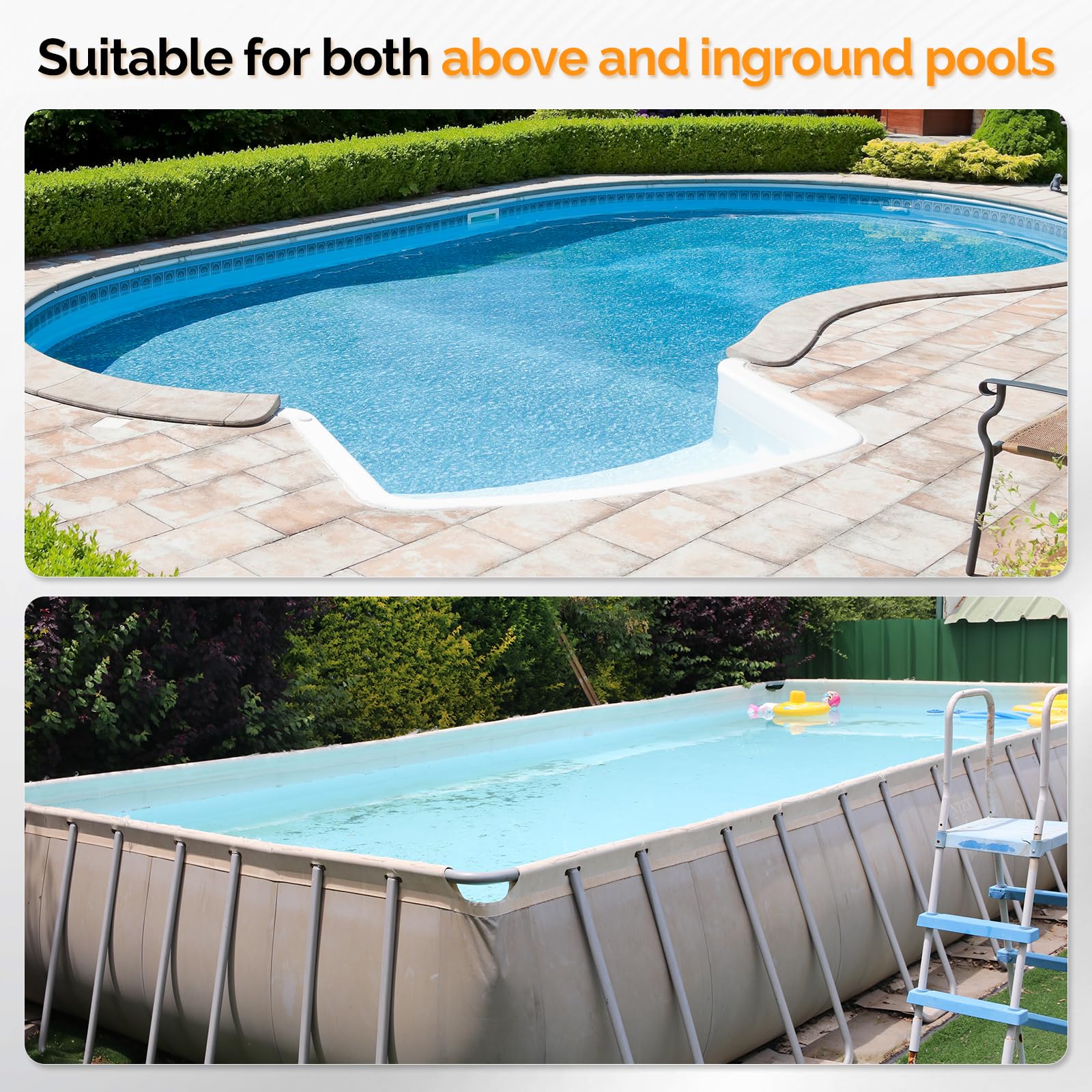 VINGLI Pool Vacuum Cleaner Automatic Sweeper Swimming Pool Creepy Crawler Vacuum with 33FT Hoses (Light Blue&White) - Image 2