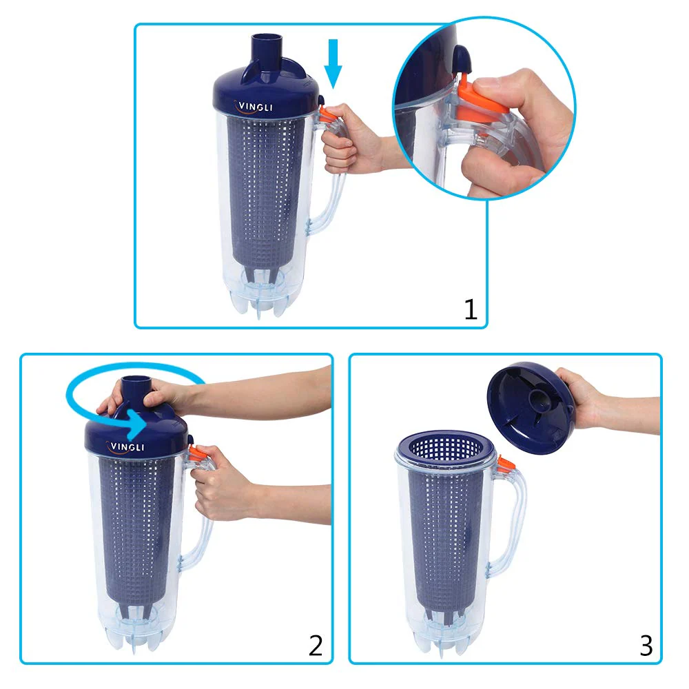 VINGLI Professional Leaf Trap Skim Leaves and Twigs Blue Leaf Canister with Plastic Mesh Basket Fits Automatic Pool Vacuum Cleaner - Image 2