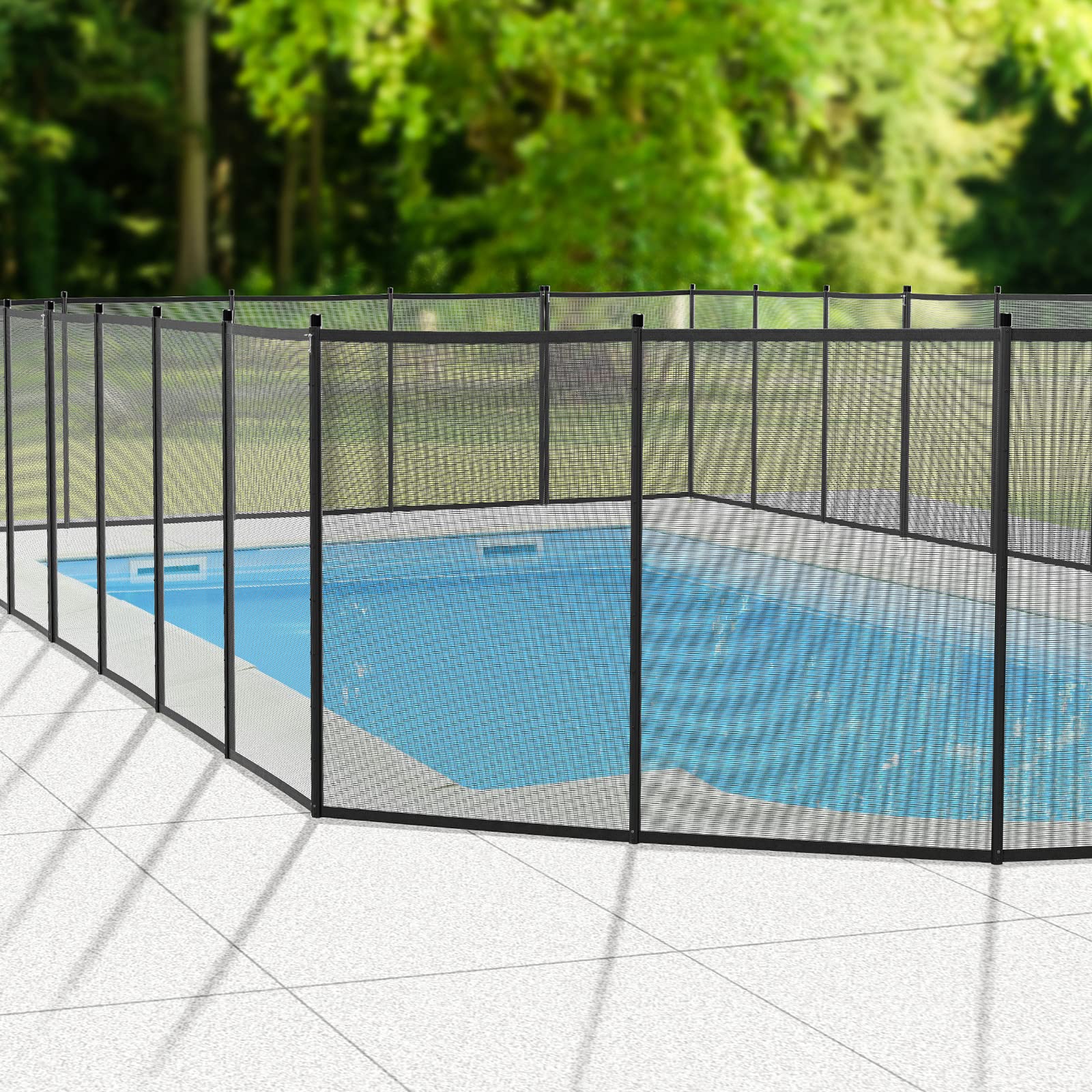 VINGLI Swimming Pool Fence 4Ft x 108Ft, Ground Safety Fencing, Black - Image 4