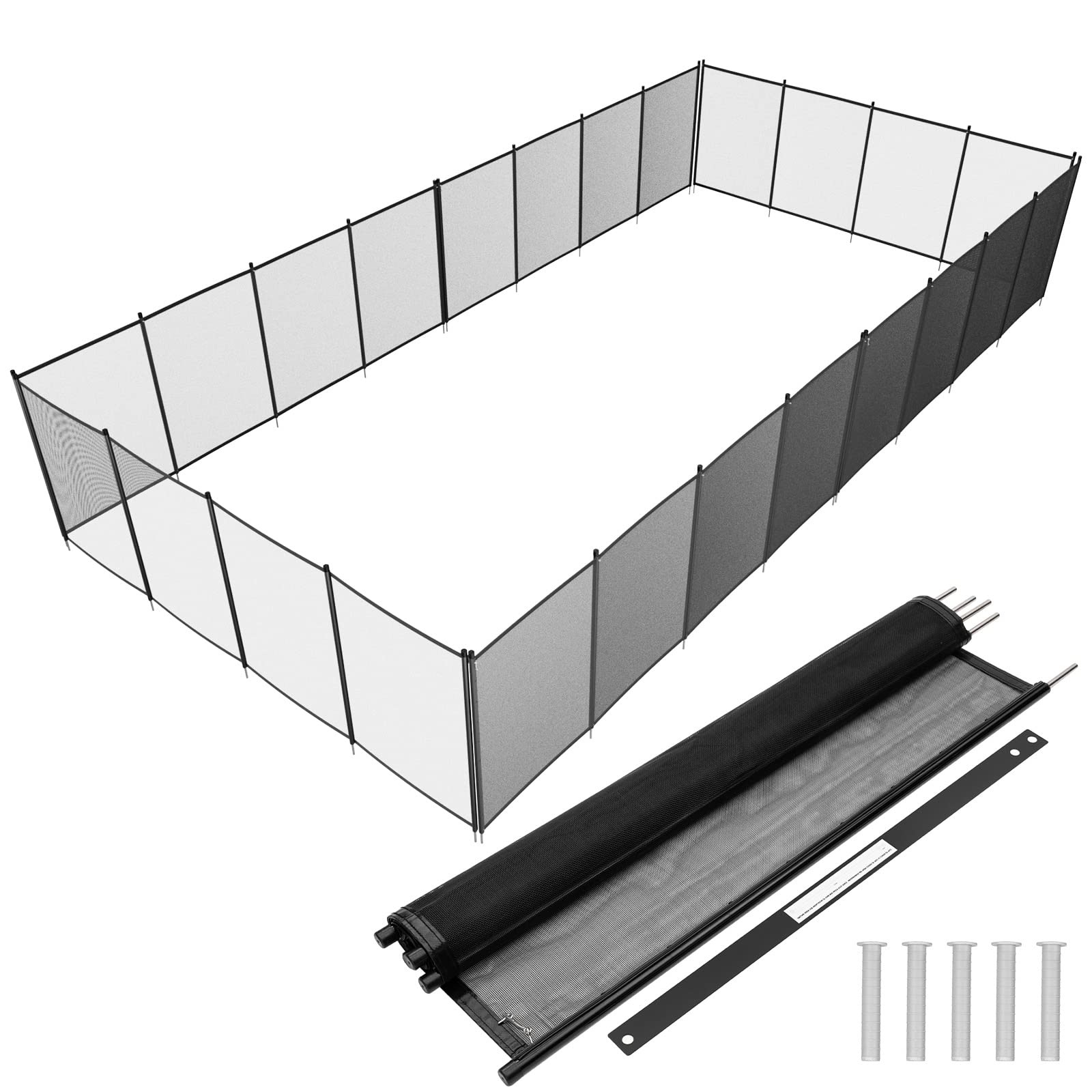 VINGLI Swimming Pool Fence 4Ft x 108Ft, Ground Safety Fencing, Black - Image 9