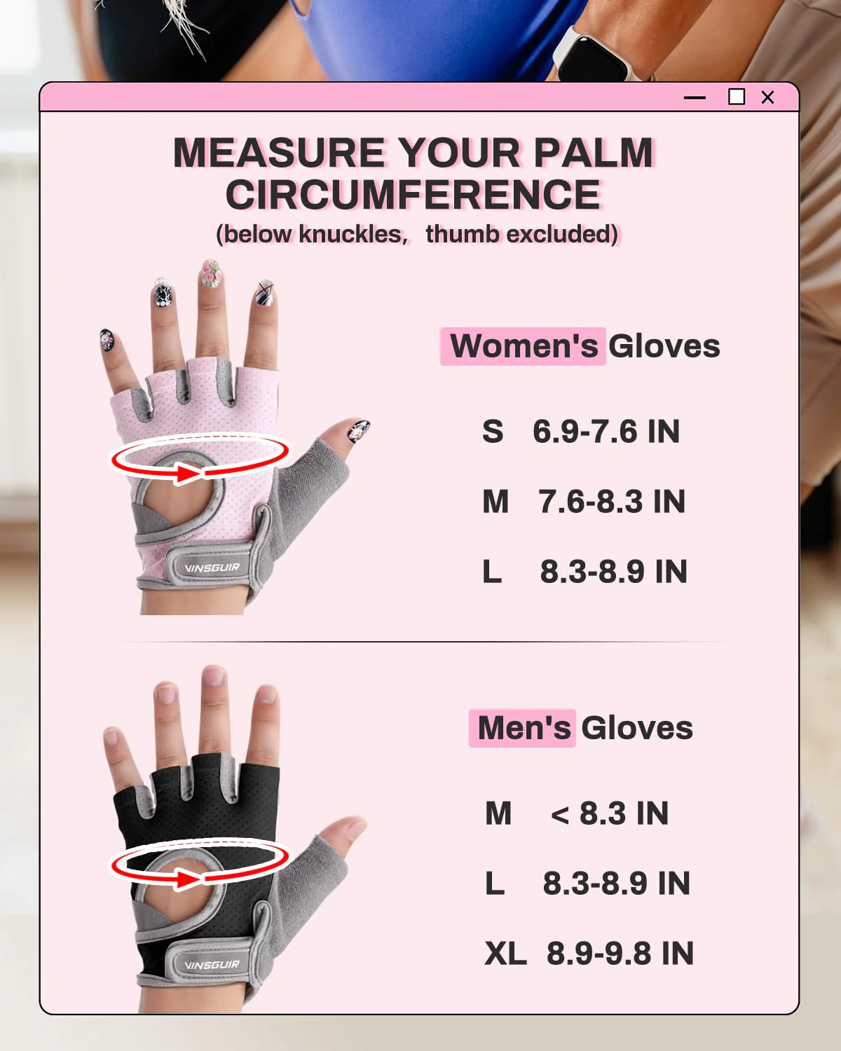 VINSGUIR Workout Gloves for Women and Men, Breathable Weight Lifting Gloves for Gym Exercise, Fitness, Training, and Cycling, with Excellent Grip and Cushion Pads - Image 2