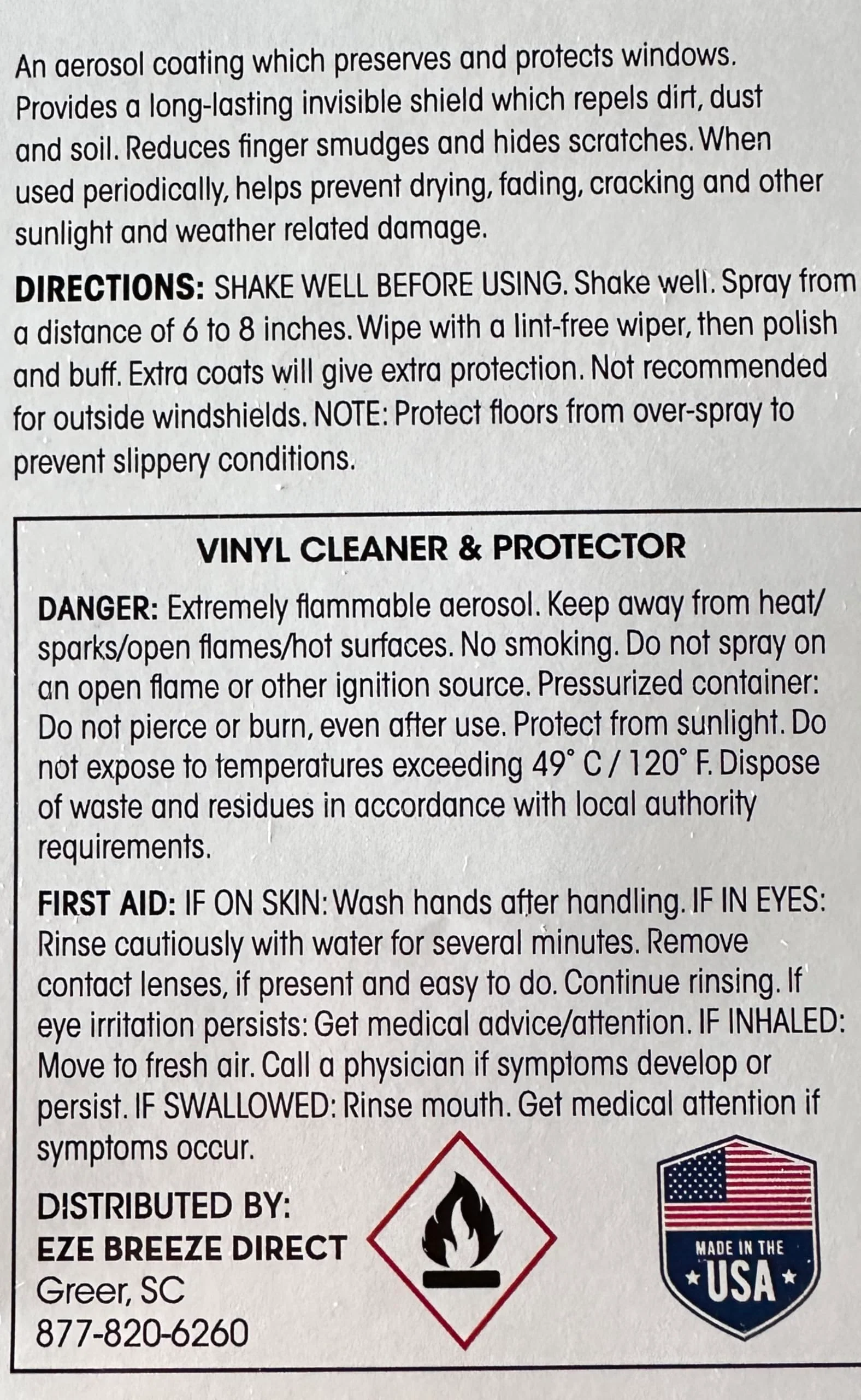 Vinyl Cleaner and Preserver, 15oz EZE Breeze - Image 3