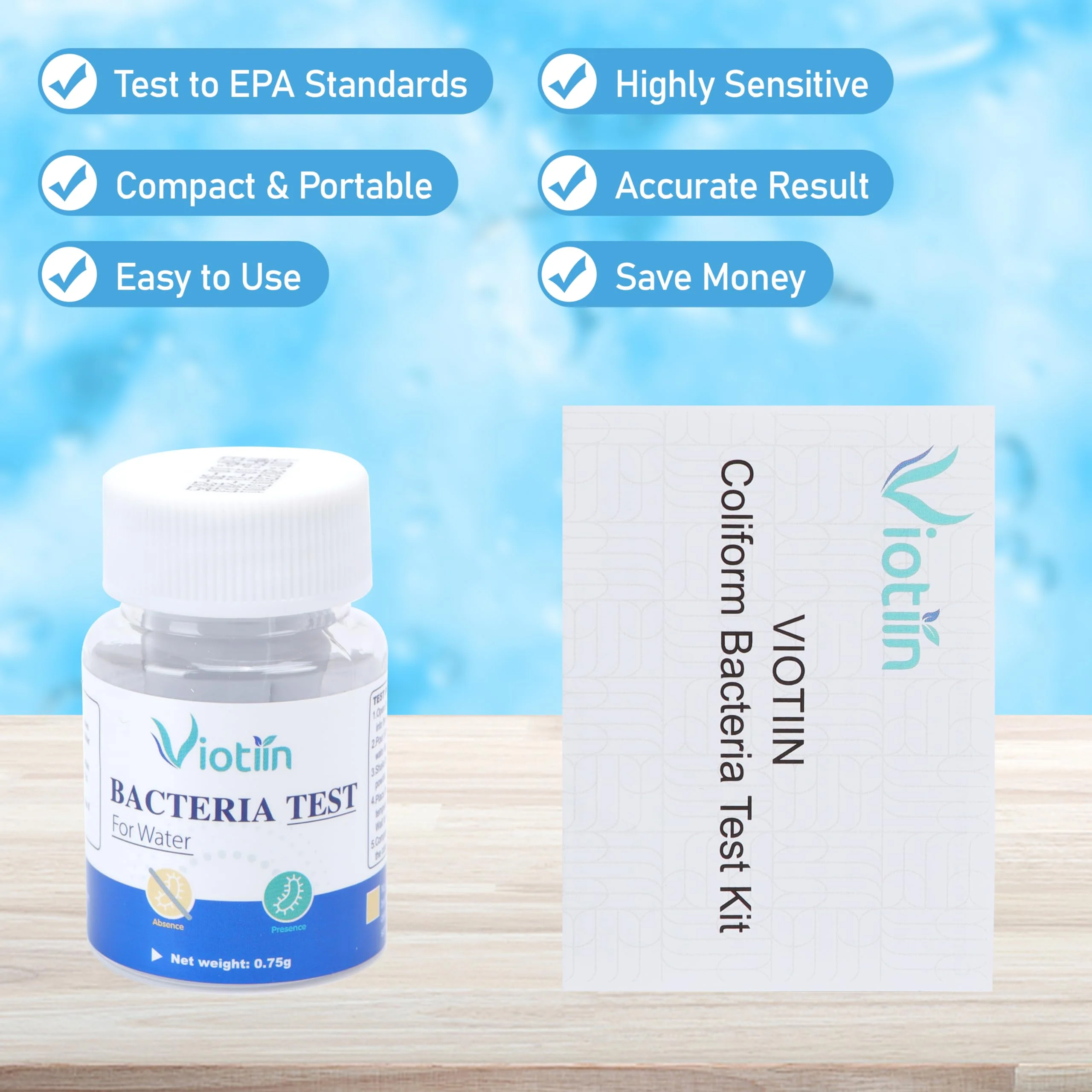Viotiin 8 Pack E Coli and Coliform Bacteria Water Test Kit, EPA Approved, Water Quality Water Test Kit for Detect Well, Tap, Pool, Lake, Pond and Drinking Water - Image 6