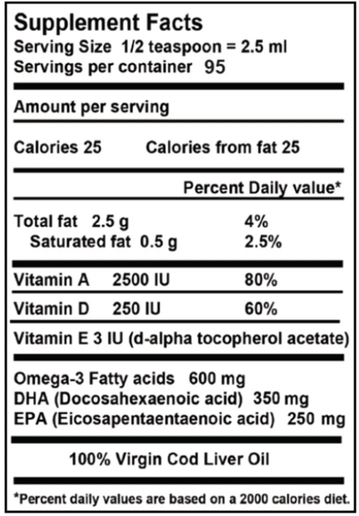 Virgin Cod Liver Oil - 8 Fl oz Natural, Wild Caught & Fresh Tasting, High in Vitamin D, Omega 3 DHA/EPA (Original Taste-Unflavored) - Image 6