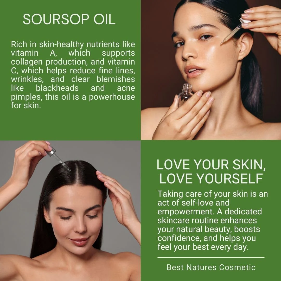 Virgin Soursop Oil (Anona Muricata, Graviola, Guanabana) – 100% Pure, Organic, Cold-Pressed, Unrefined – 2oz - 60ml – Natural Facial Oil & Moisturizer for Dry, Damaged, or Sensitive Skin - Image 3