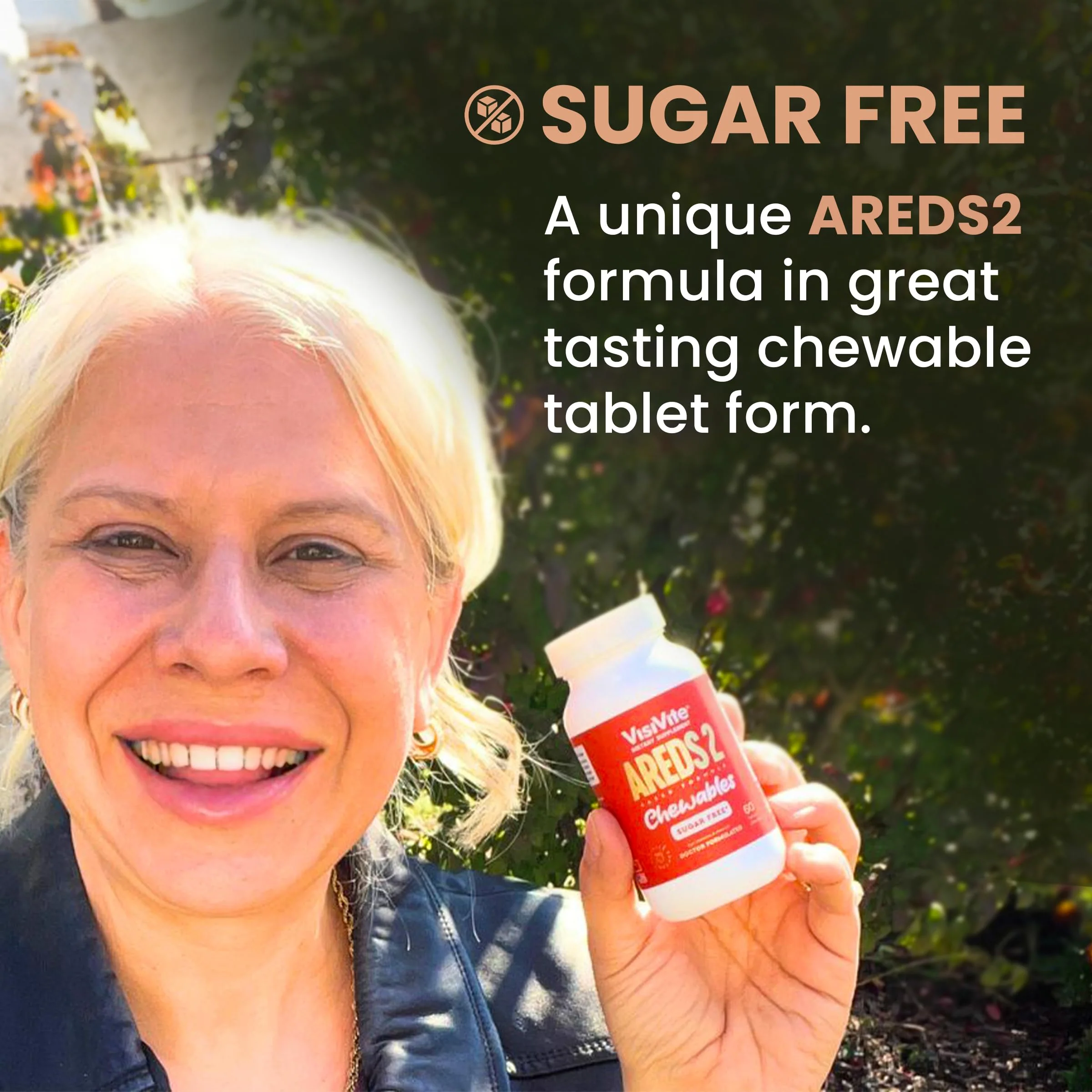 VisiVite AREDS 2 Sugar-Free Eye Vitamins - Alternative to Lutein Gummies for Eyes - Lutein for Eye Health - Premium Sugar-Free Eye Vitamins - Eye Care Supplements for Adults (Chewable Tablets) - Image 4
