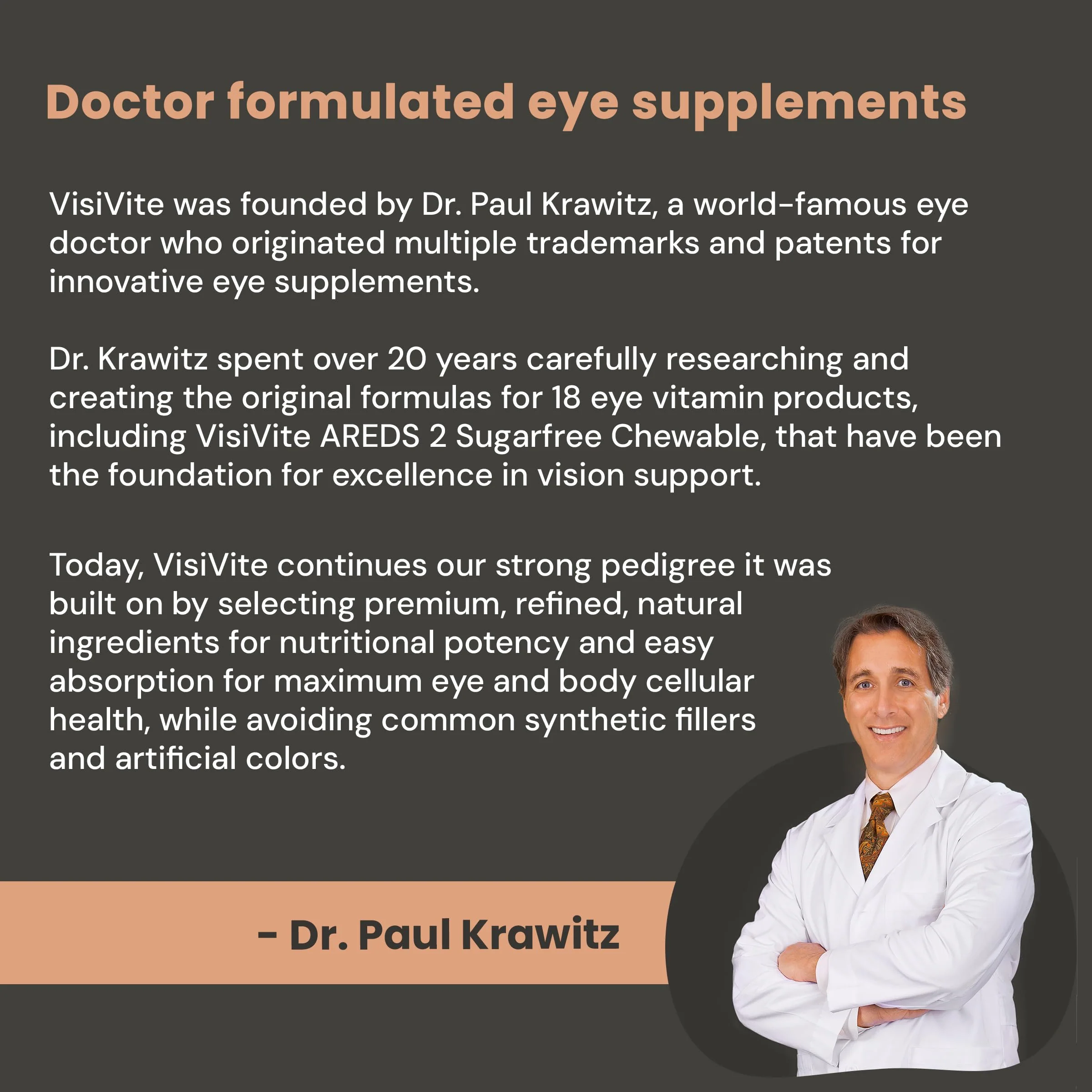 VisiVite AREDS 2 Sugar-Free Eye Vitamins - Alternative to Lutein Gummies for Eyes - Lutein for Eye Health - Premium Sugar-Free Eye Vitamins - Eye Care Supplements for Adults (Chewable Tablets) - Image 5