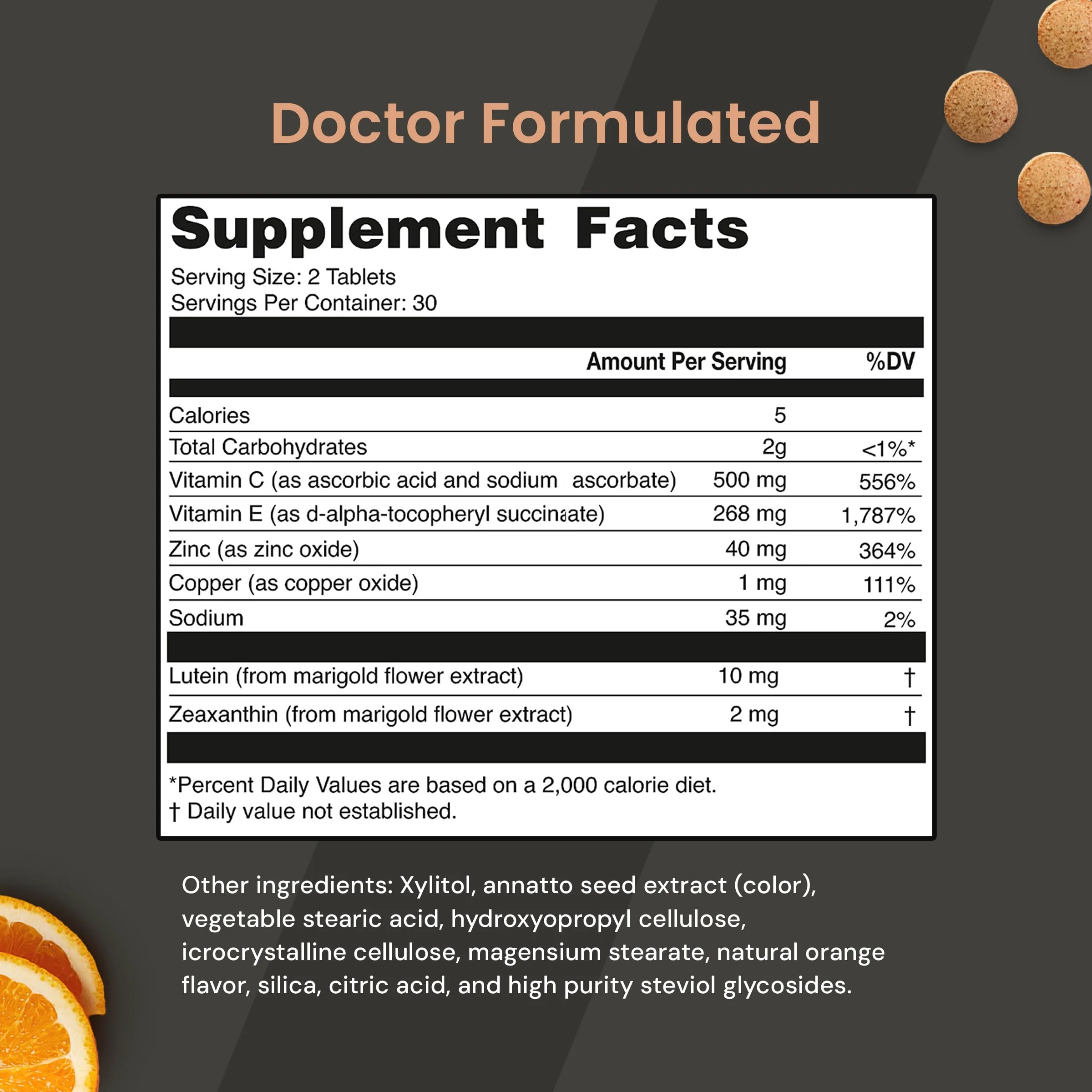 VisiVite AREDS 2 Sugar-Free Eye Vitamins - Alternative to Lutein Gummies for Eyes - Lutein for Eye Health - Premium Sugar-Free Eye Vitamins - Eye Care Supplements for Adults (Chewable Tablets) - Image 6
