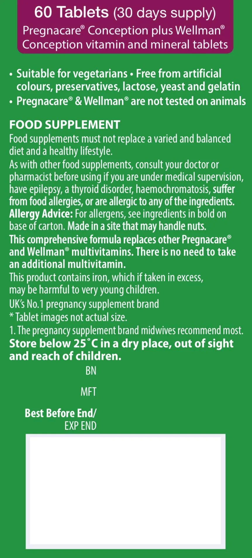 Vitabiotics - Pregnacare - His & Her Conception - 2x30 Tablets - Image 5