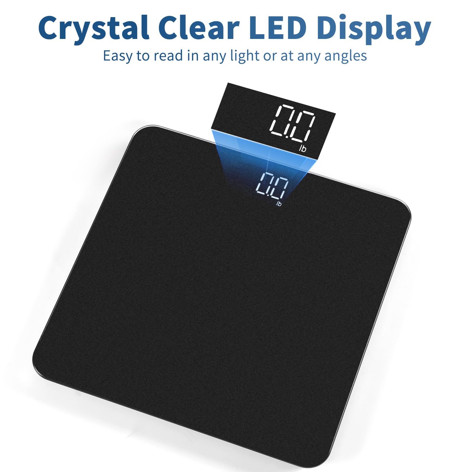 Vitafit Scale for Body Weight, High Accuracy 0.1lb by Our Professional Factory Since 2001, Digital Weight Scale LED and Step On, 3*AAA Batteries Included, 400lb/182kg, Spray Silver Black - Image 4
