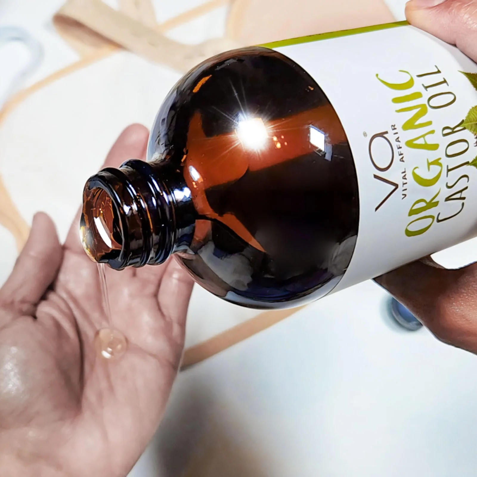 VITAL AFFAIR Castor Oil Cold Pressed Pure Glass Bottle Castor Oil with Flannel 100% Cotton Organic Castor Oil Packaging - Image 7