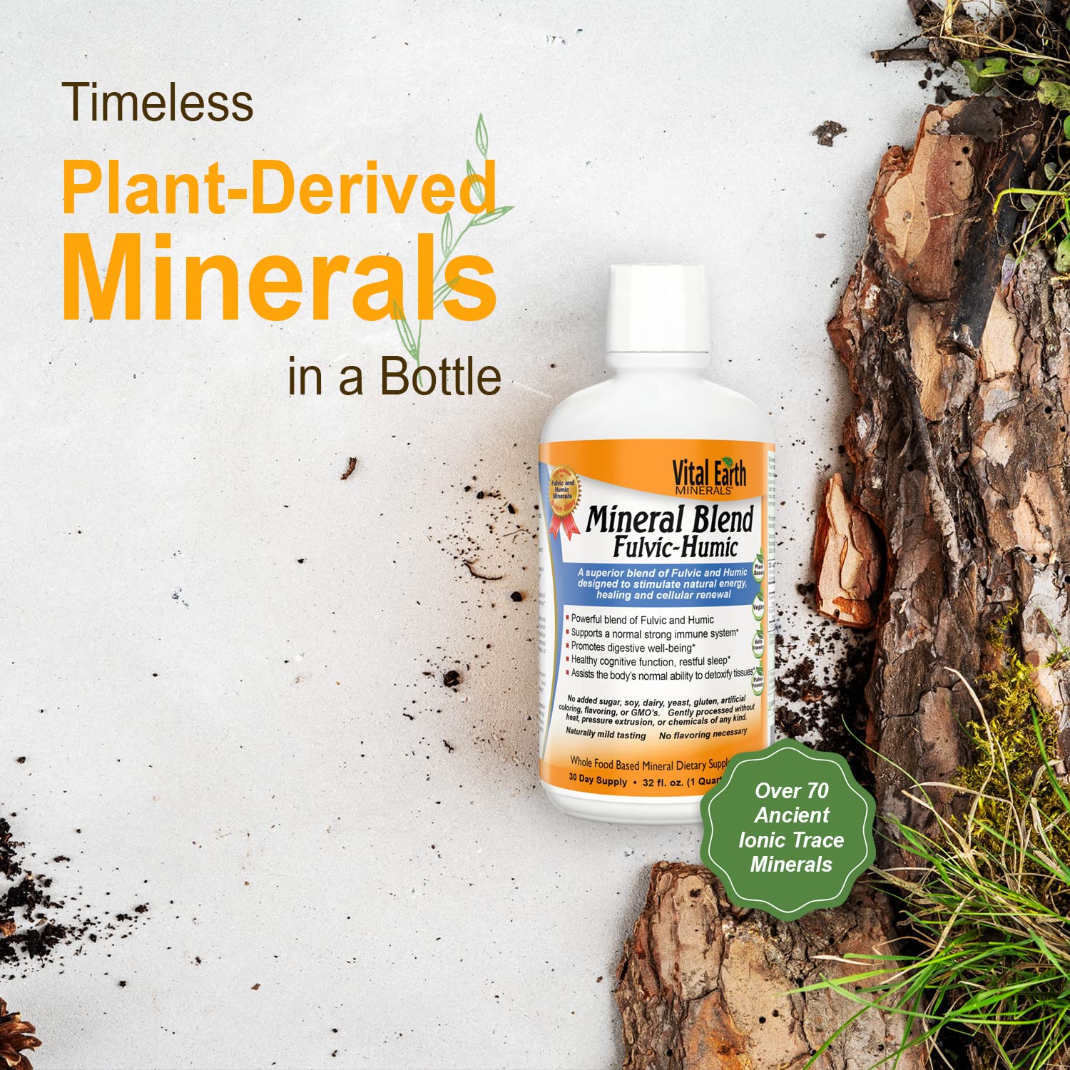 Vital Earth Minerals Fulvic Humic Mineral Blend Liquid – Fulvic Acid Supplement with 70+ Trace Minerals, Electrolytes for Recovery, Balance & Energy, 32 Oz + 1 Oz Cup - Image 7